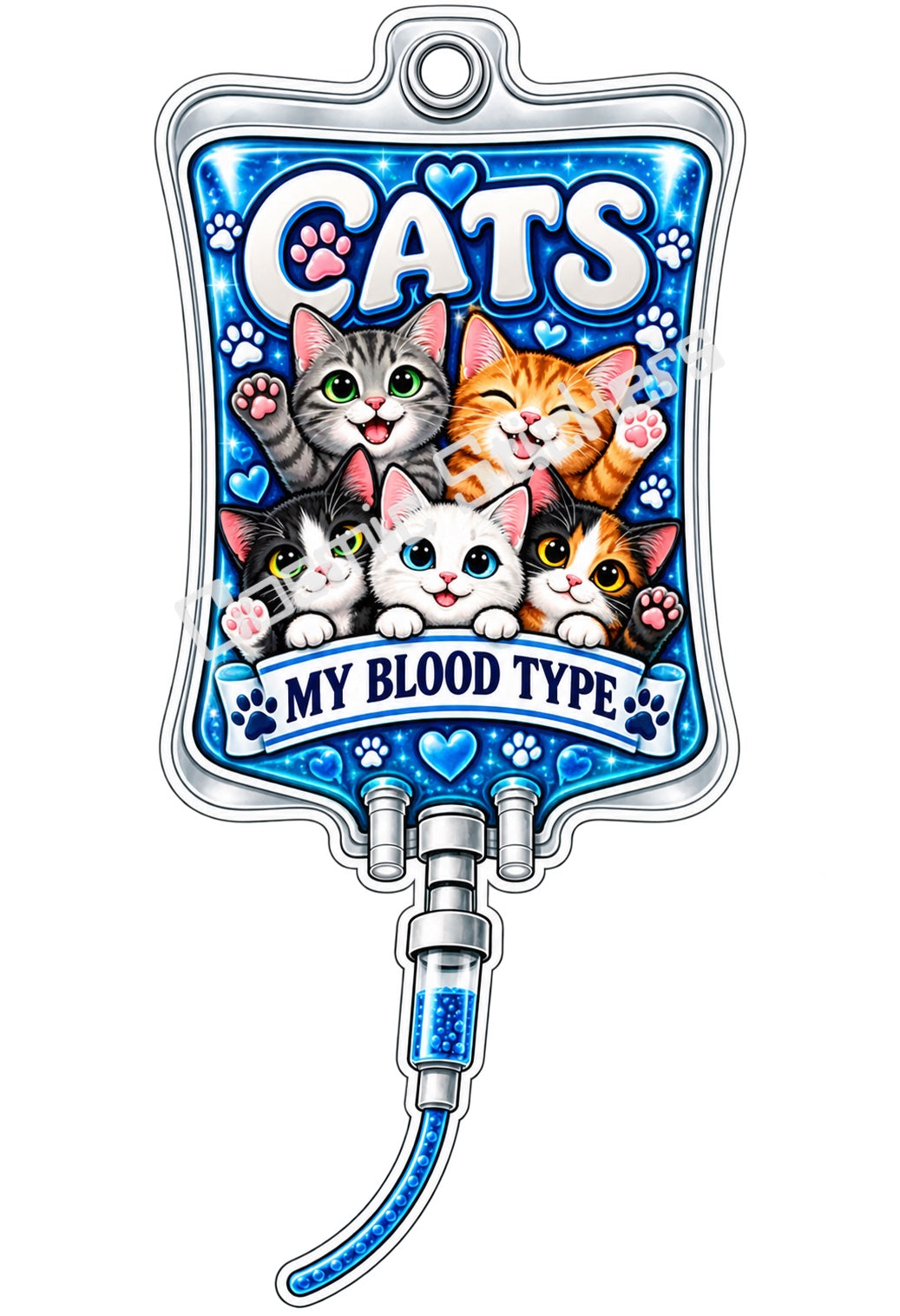 Cats My Blood Type vinyl sticker