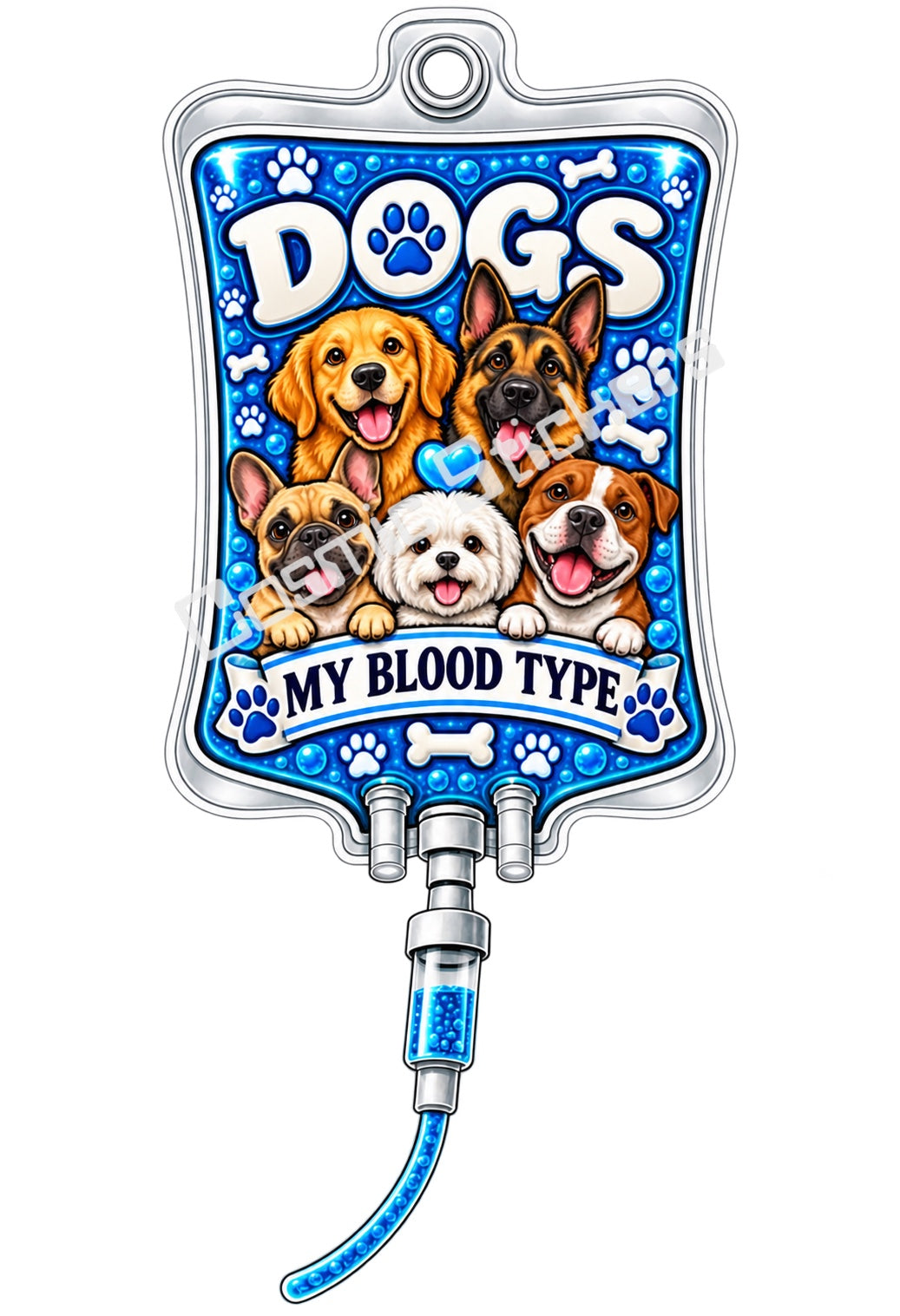 Dogs My Blood Type vinyl sticker