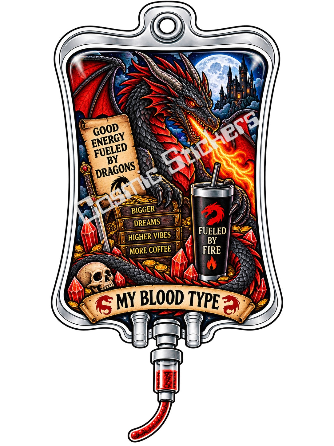 Dragons My Blood Type vinyl sticker