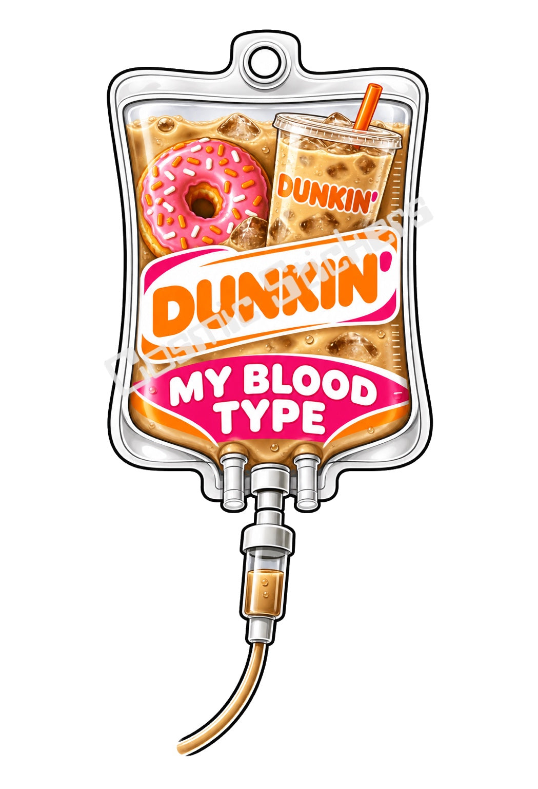 Dunkin My Blood Type vinyl sticker