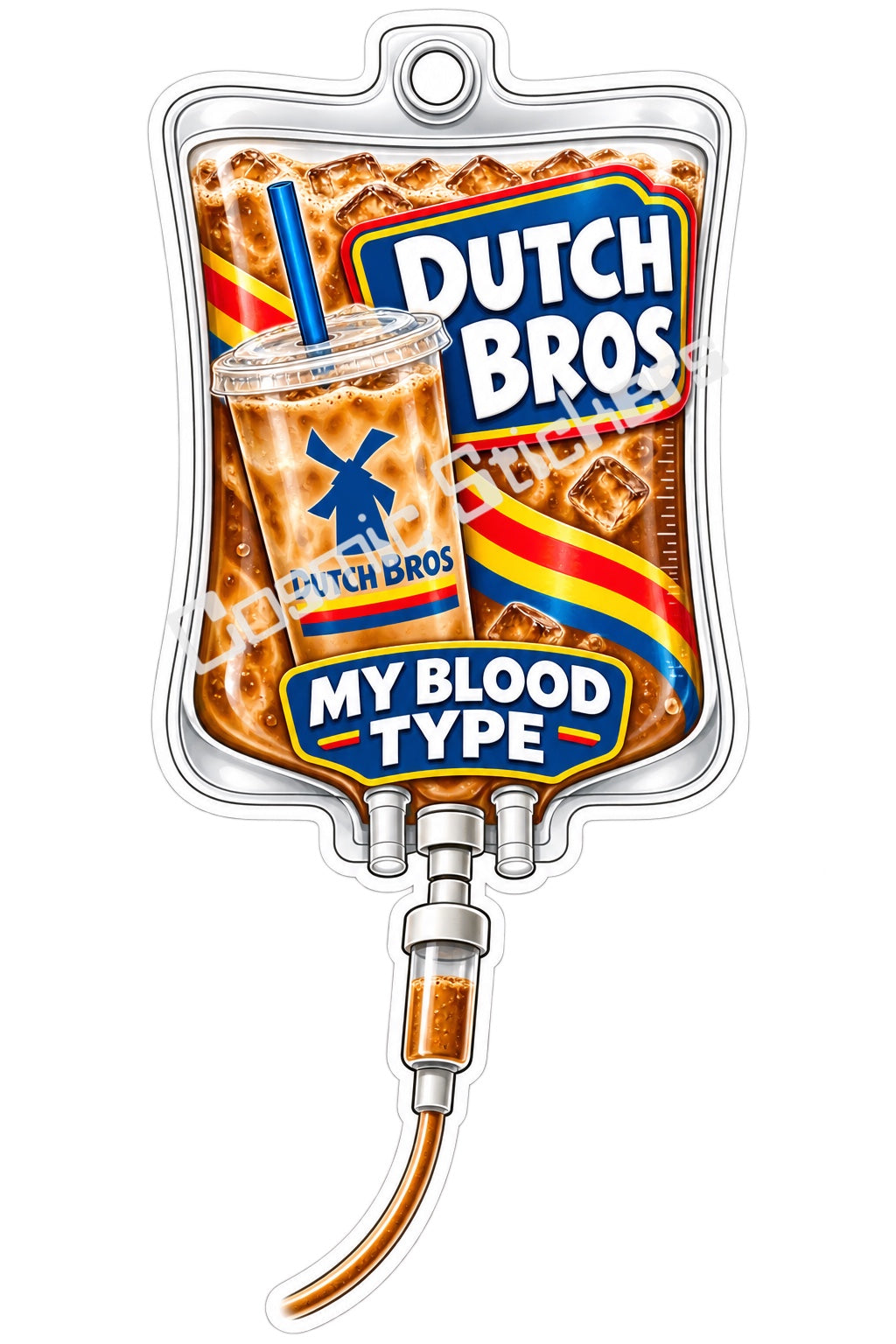 Dutch Bros My Blood Type vinyl sticker