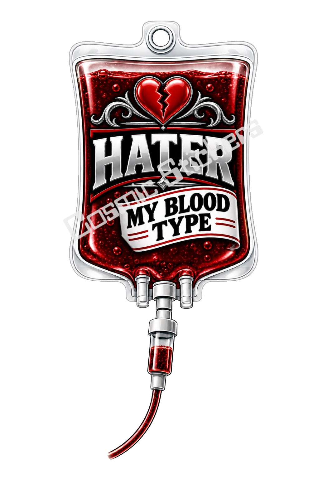 Hater My Blood Type vinyl sticker