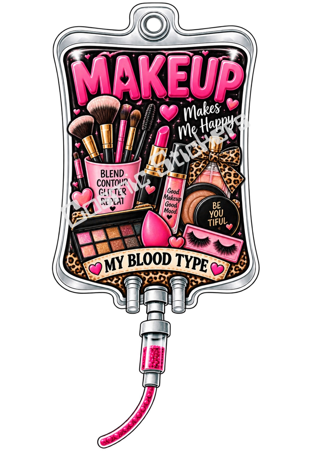 Makeup My Blood Type vinyl sticker