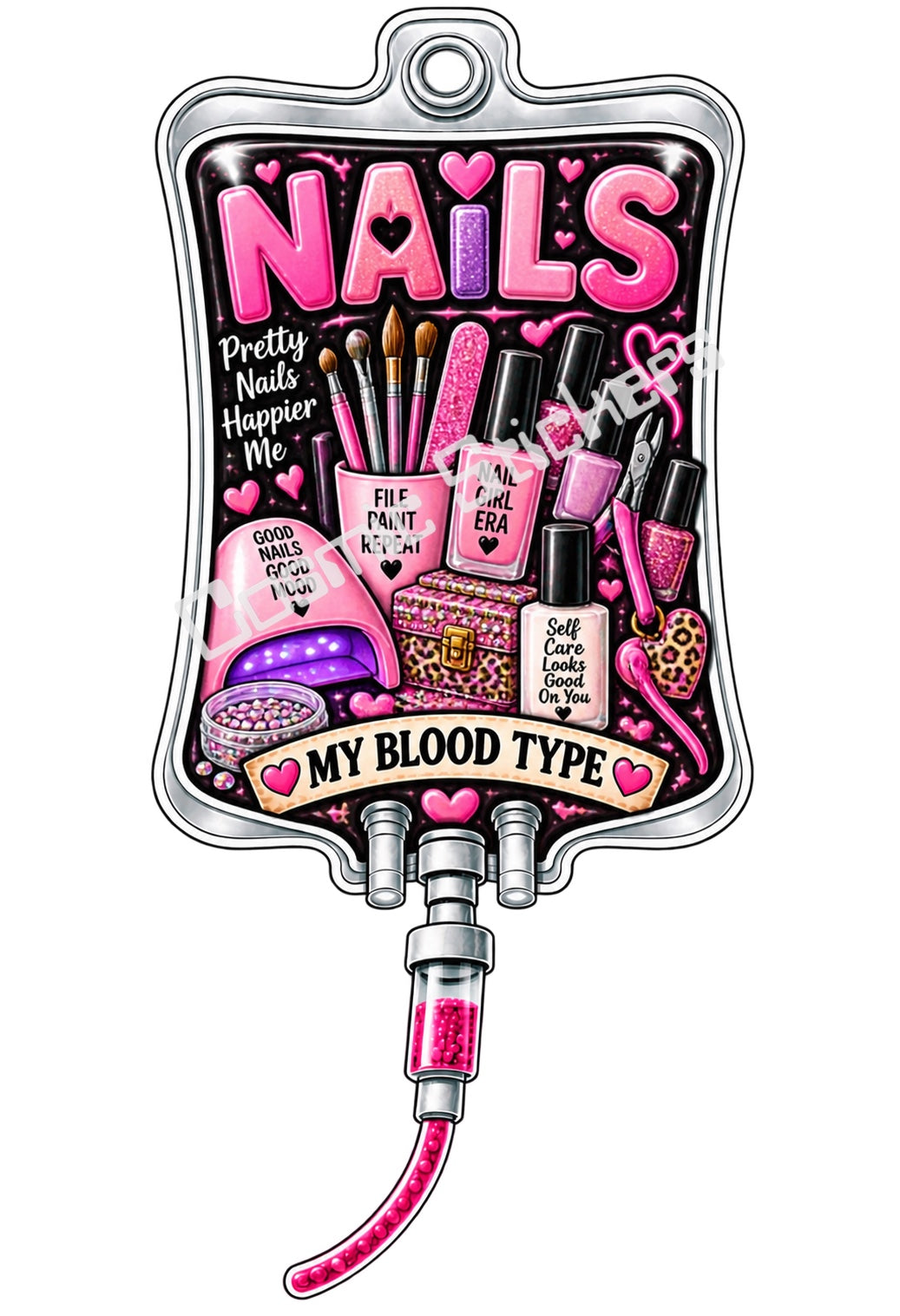 Nails My Blood Type vinyl sticker