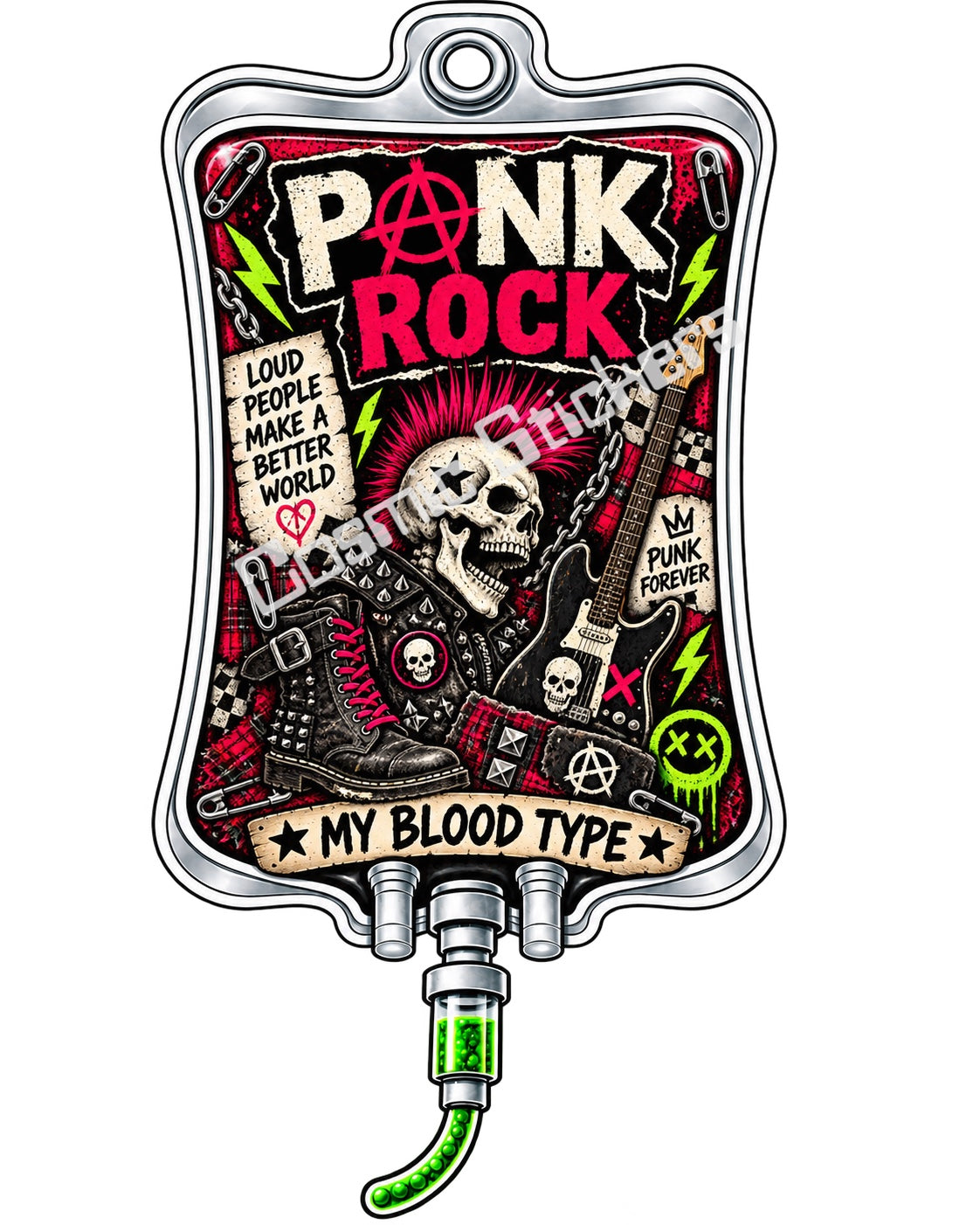 Punk Rock My Blood Type vinyl sticker