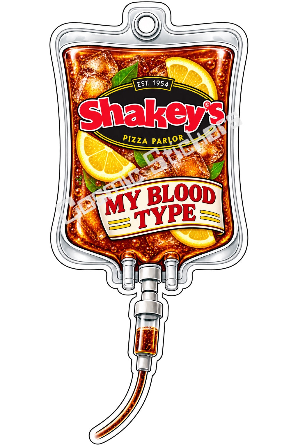 Shakey's Pizza My Blood Type vinyl sticker