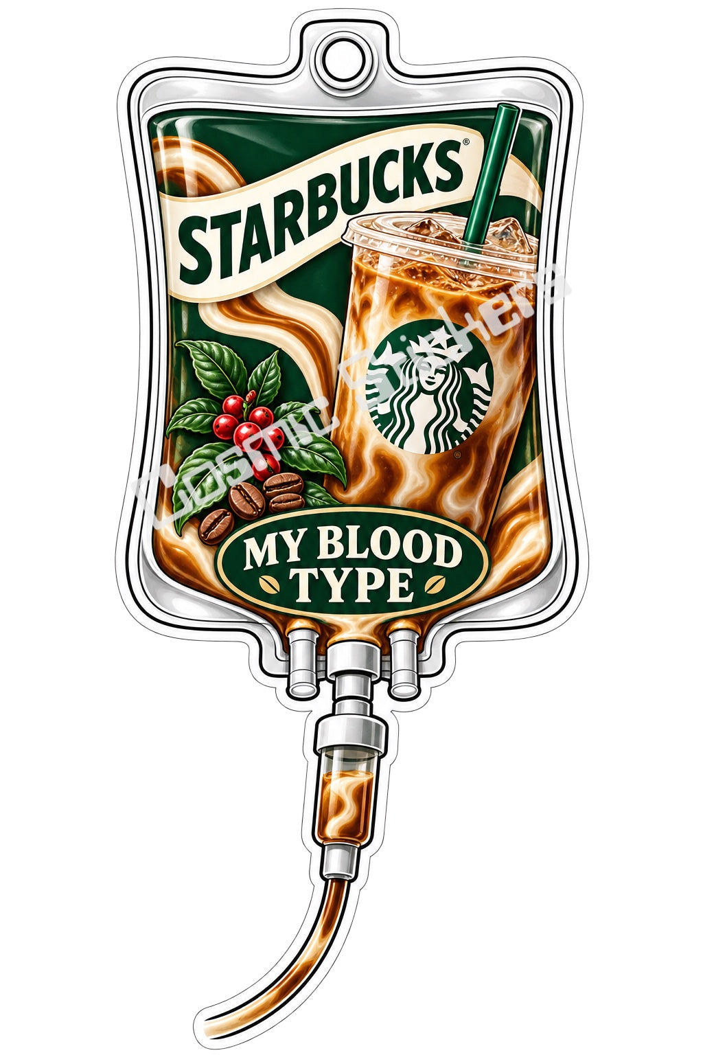 Starbucks My Blood Type vinyl sticker