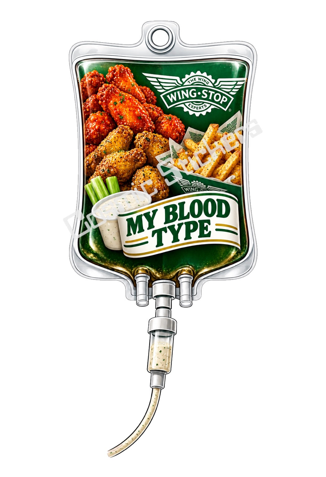 Wingstop My Blood Type vinyl sticker