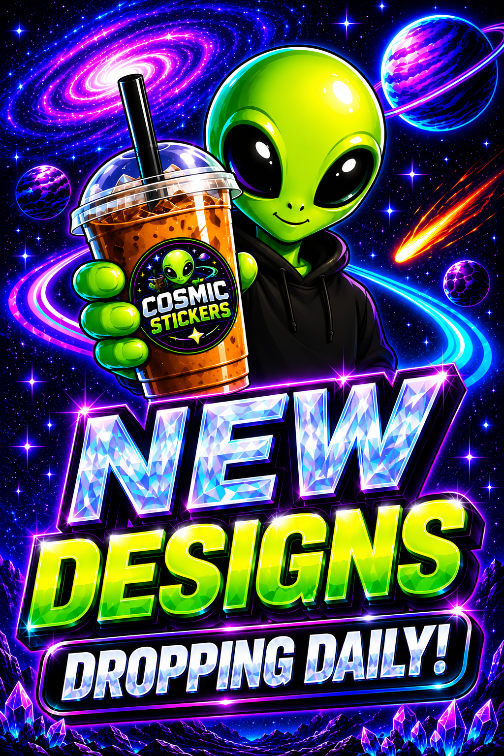 Cosmic Stickers new designs dropping daily.