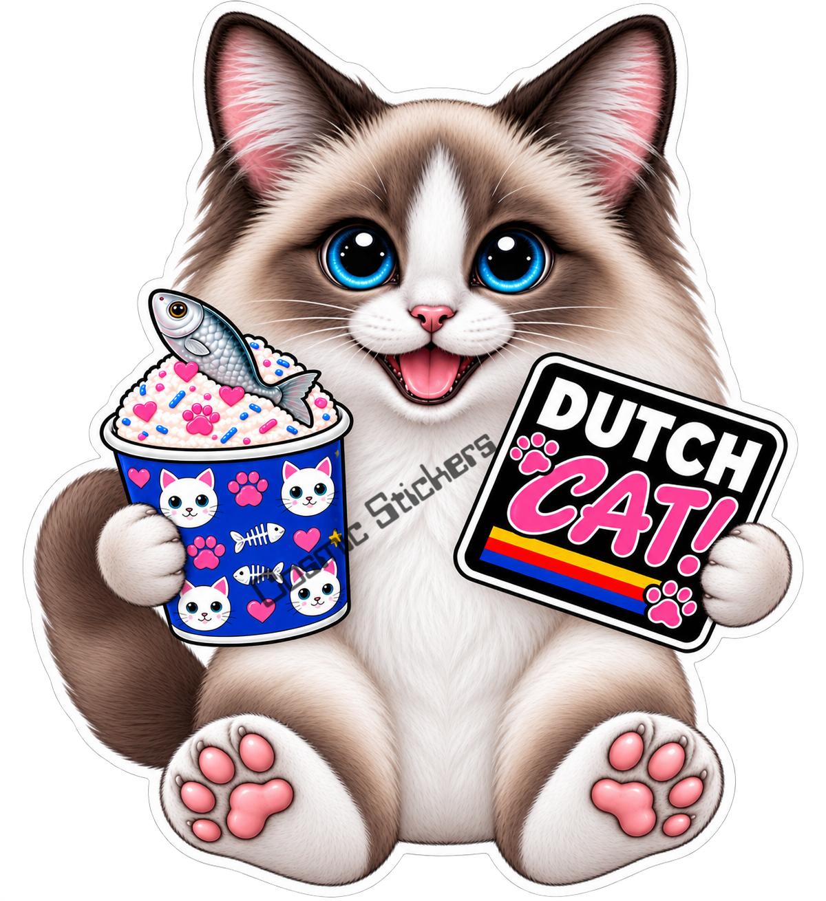 Fan-Made Dutch Cat - Ragdoll Vinyl Sticker