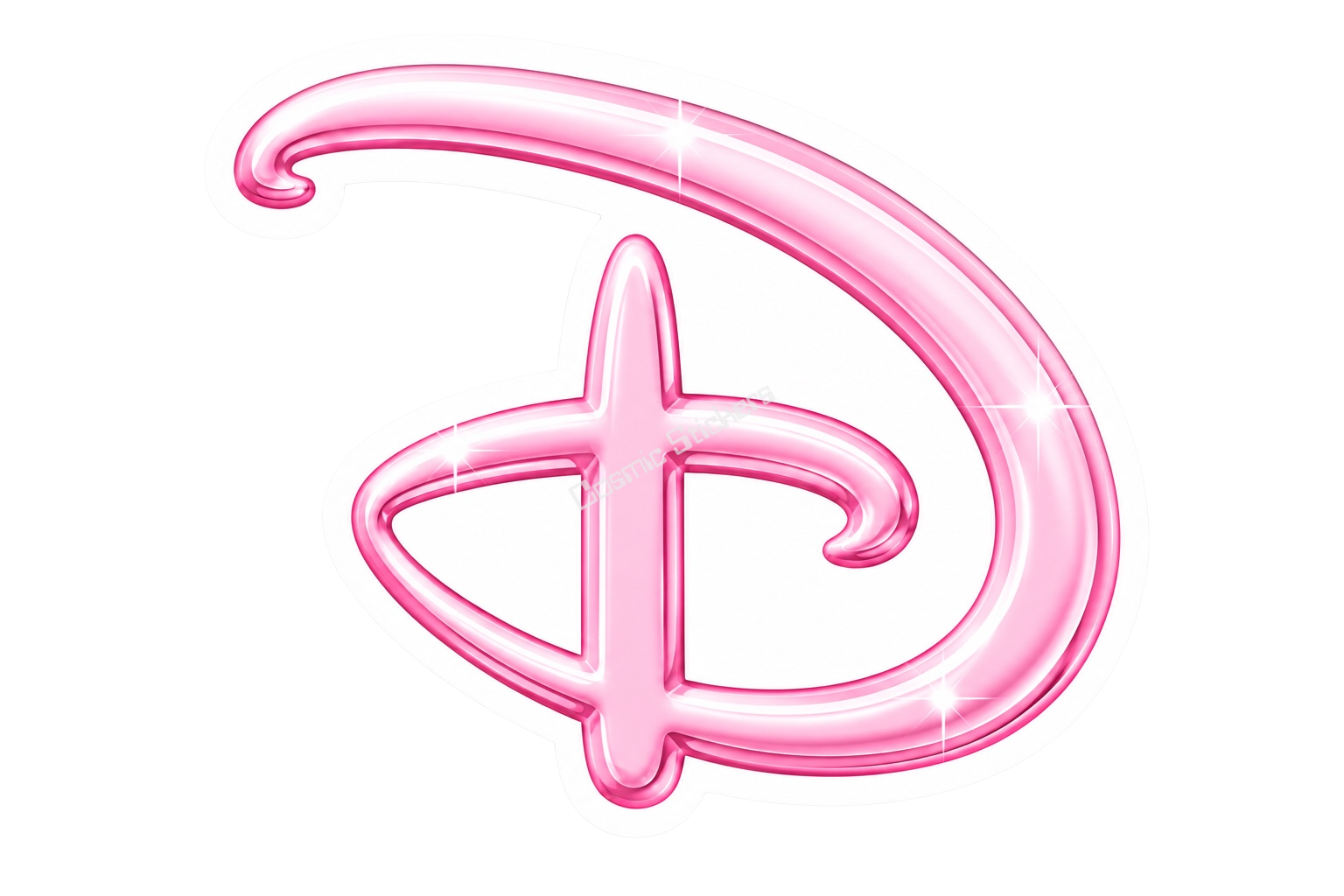 “D” Land Theme Park - Light Pink Glossy premium die-cut vinyl sticker by Cosmic Stickers