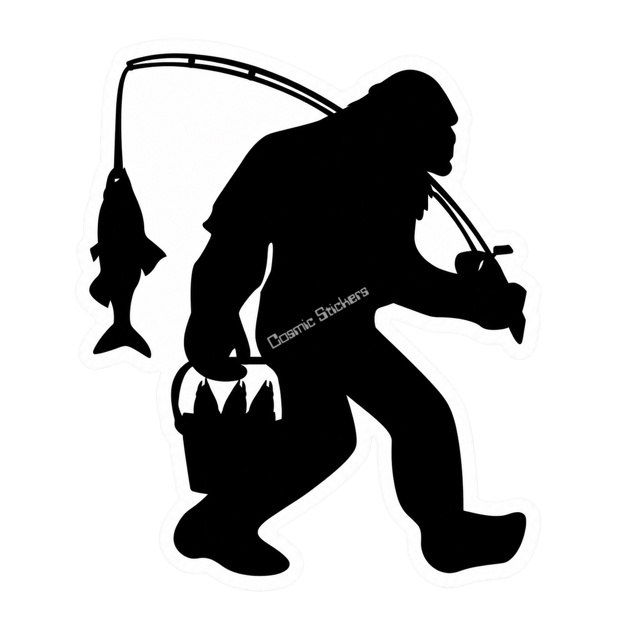 Bigfoot Stickers - Catch Of The Day - Silhouette