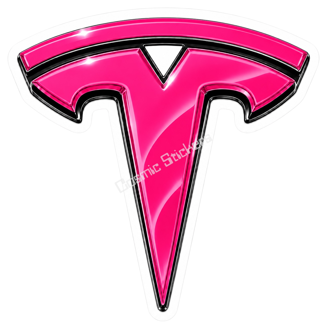 Tesla Logo Sticker - Pink