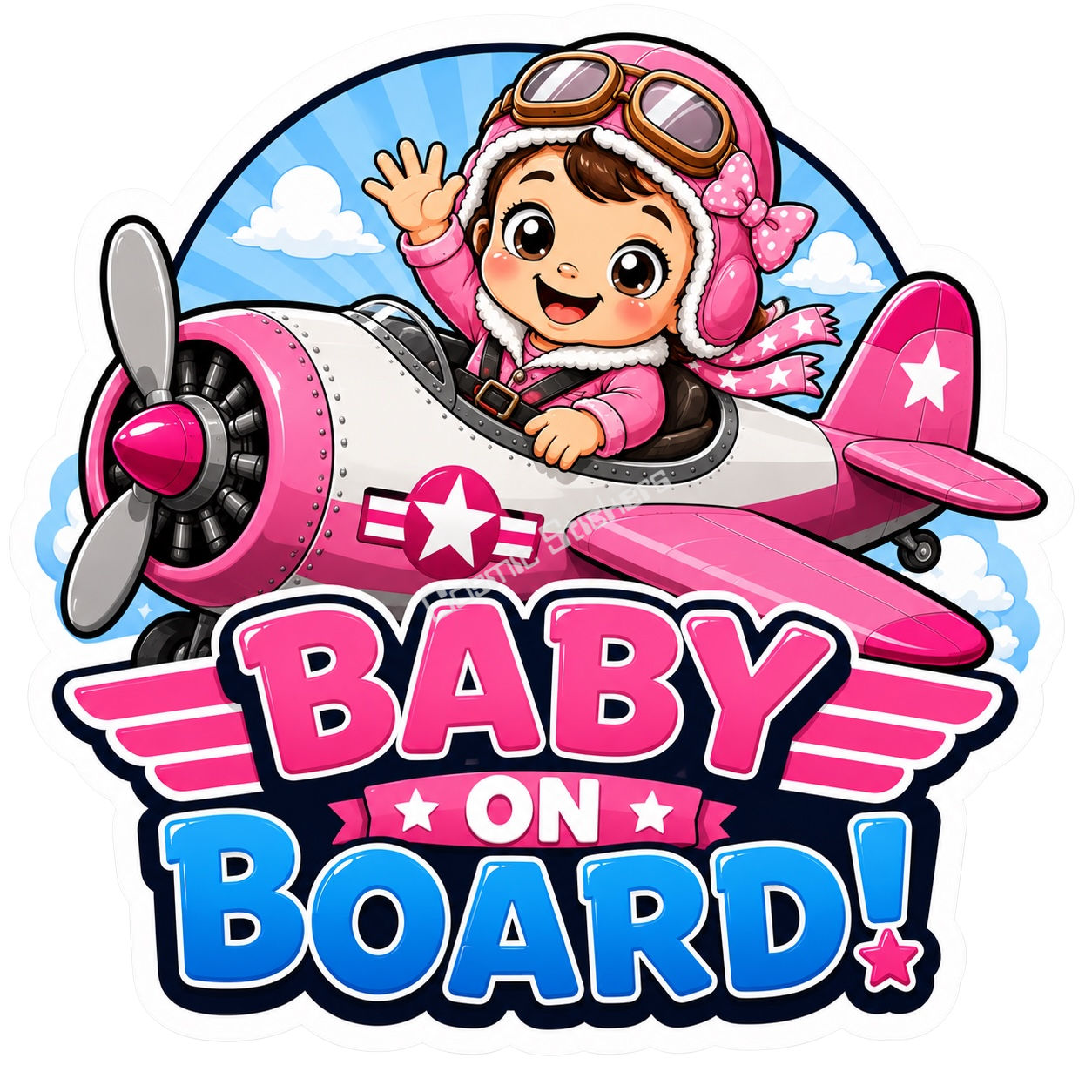 Baby On Board - Pink Airplane Theme