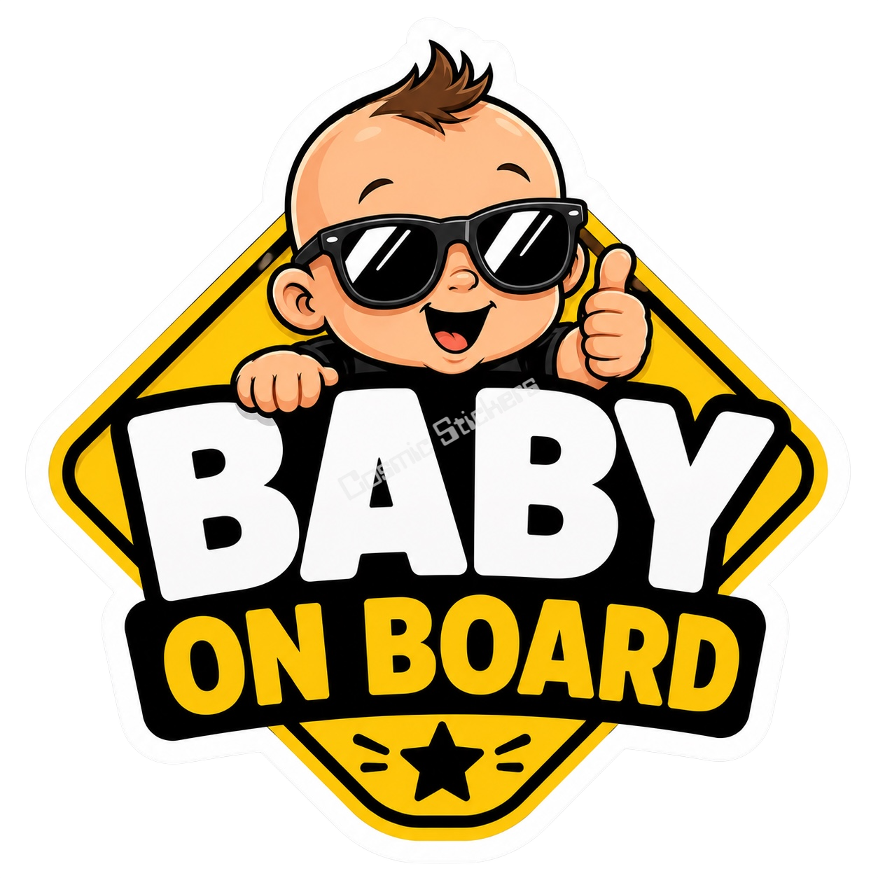 Baby On Board - Yellow Sign Cool Theme