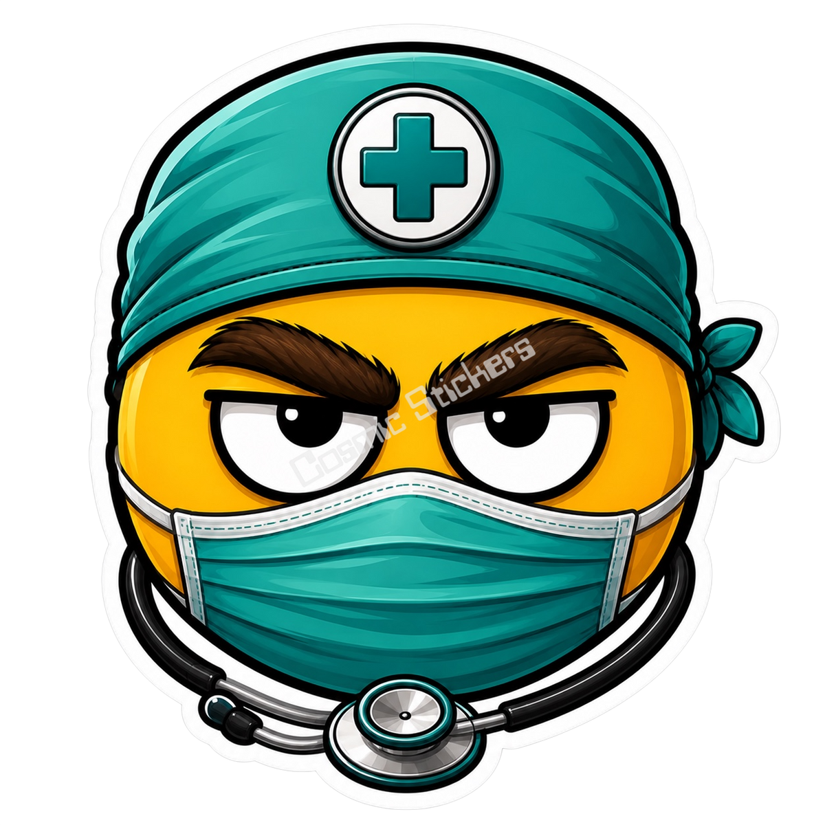 Cosmic Emoji - Male Doctor Vinyl Sticker