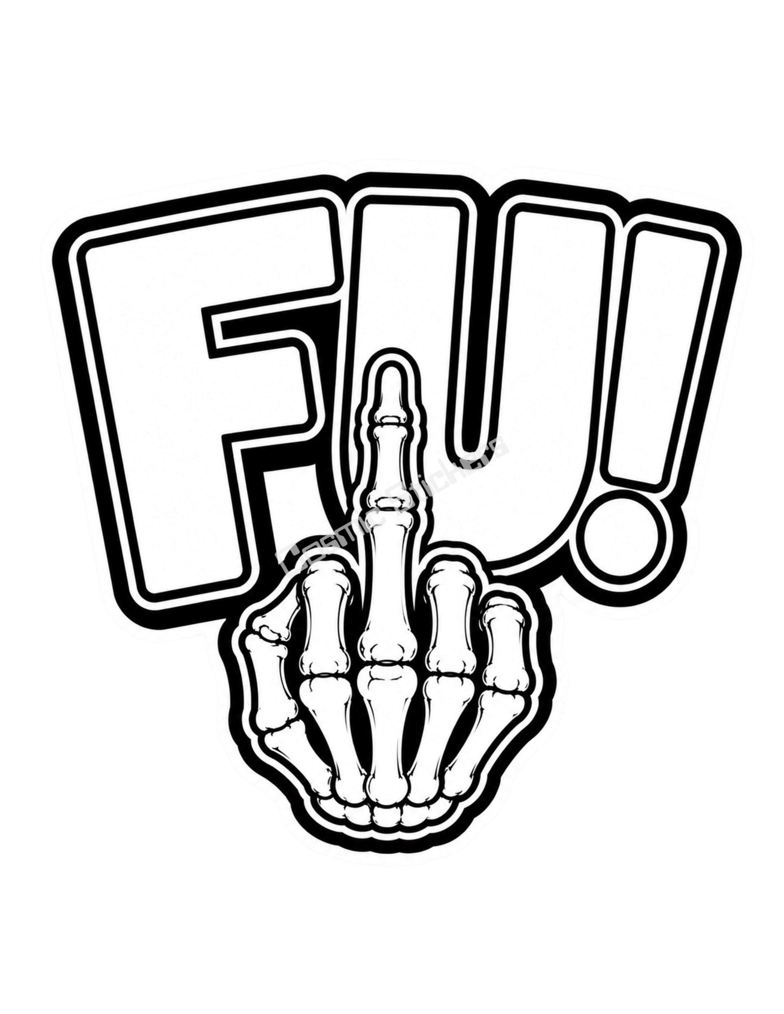 Cosmic Stickers - FU premium die-cut vinyl sticker by Cosmic Stickers