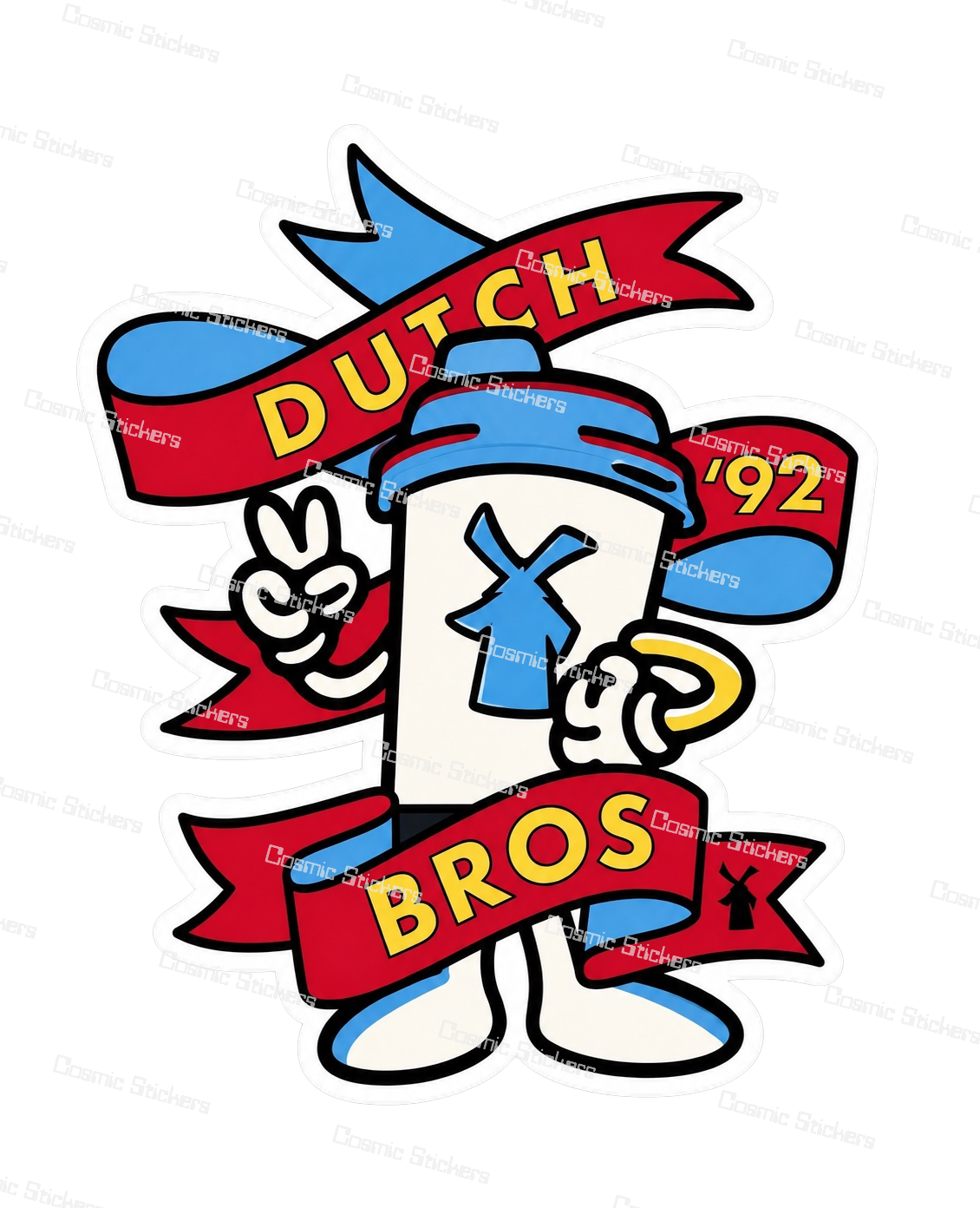 Dutch Bros Cup Mascot ’92 | Dutch Bros Inspired Fan-Made Sticker