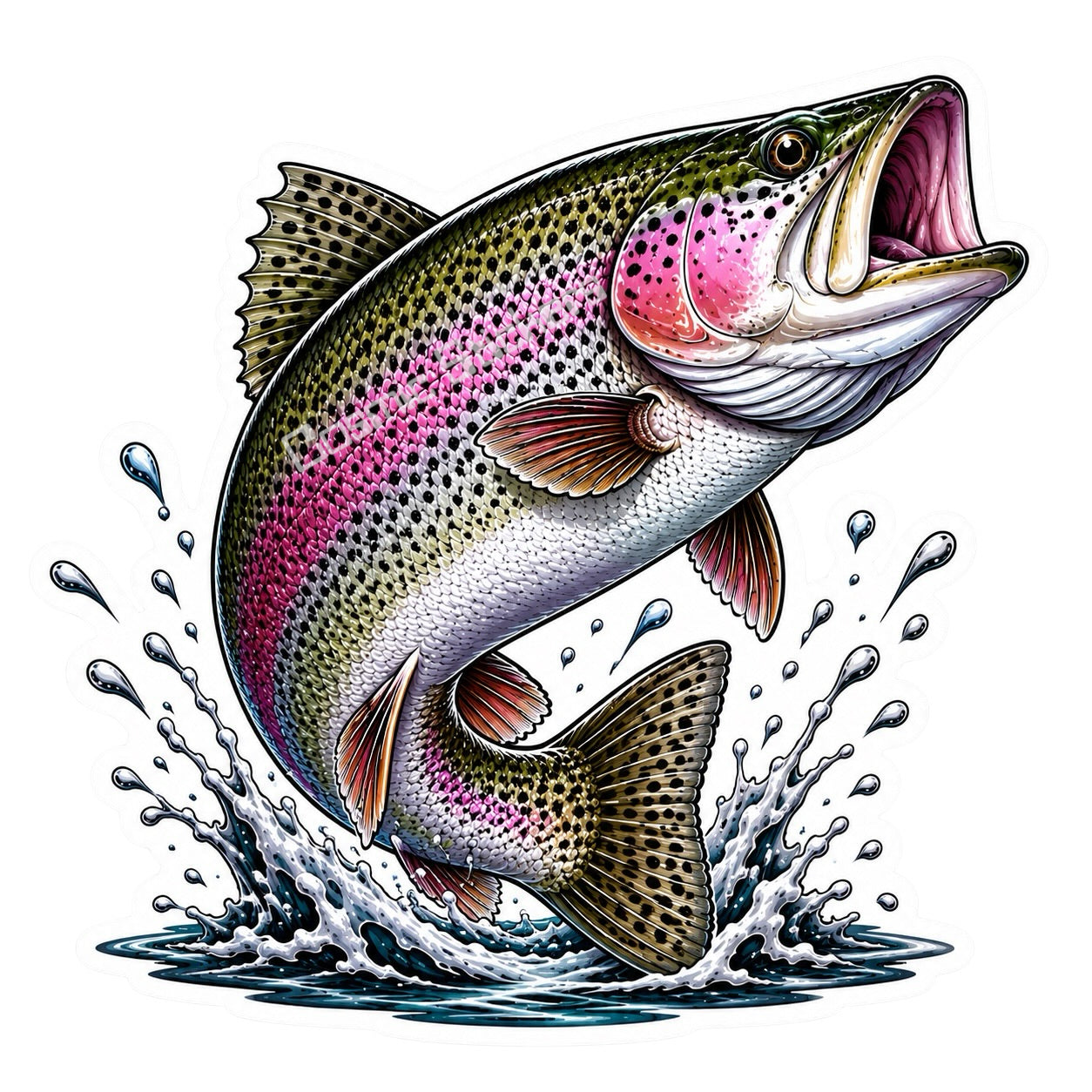 Fishing Stickers - Rainbow Trout (Color)