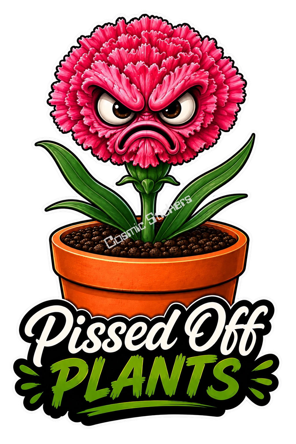Pissed Off Plants – Garden Side-Eye Vinyl Sticker