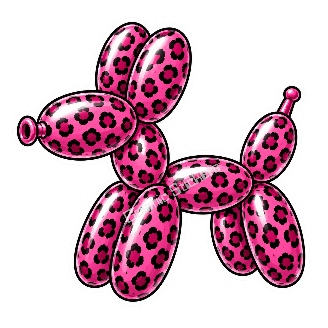 Balloon Animal Stickers - Pink Leopard Print