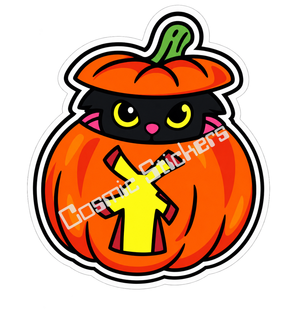 Fan-Made Dutch Bros Pumpkin Cat Sticker