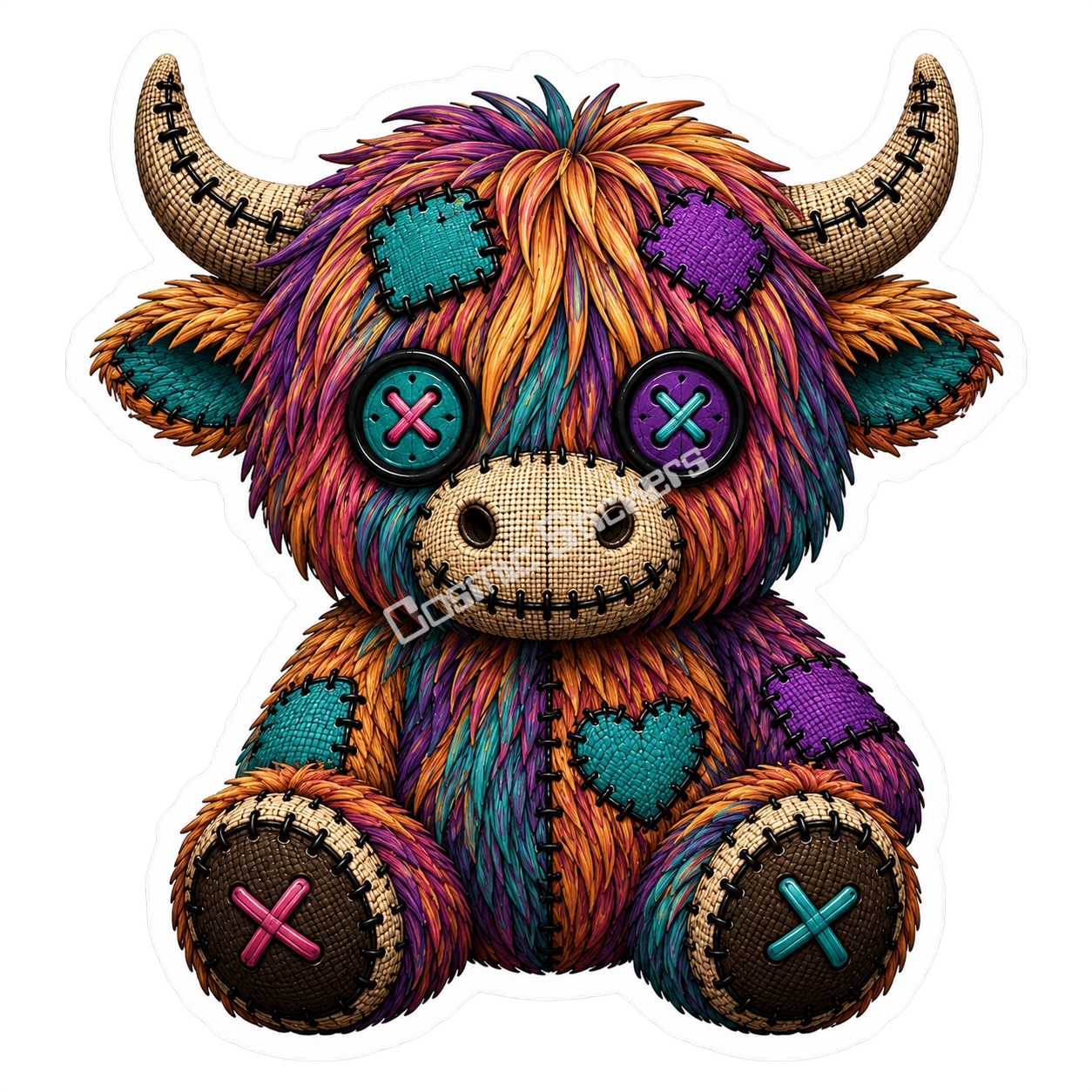 Adorable & Disturbed - Animal Collection - Highland Cow premium die-cut vinyl sticker by Cosmic Stickers
