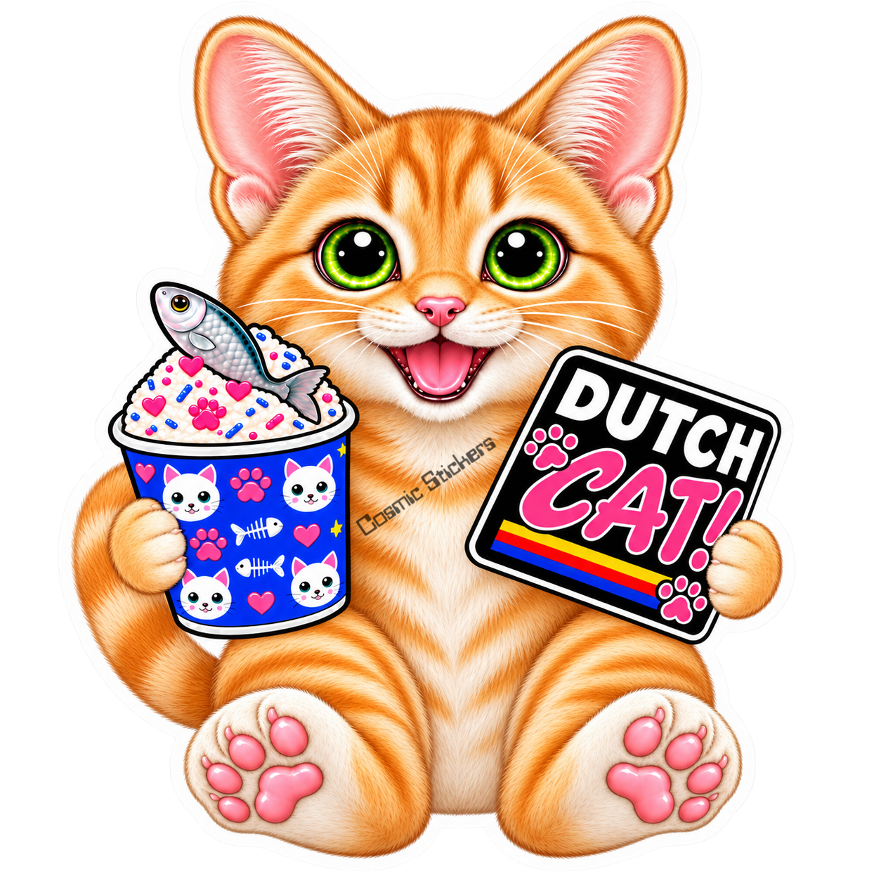 Fan-Made Dutch Cat - Orange Tabby Vinyl Sticker