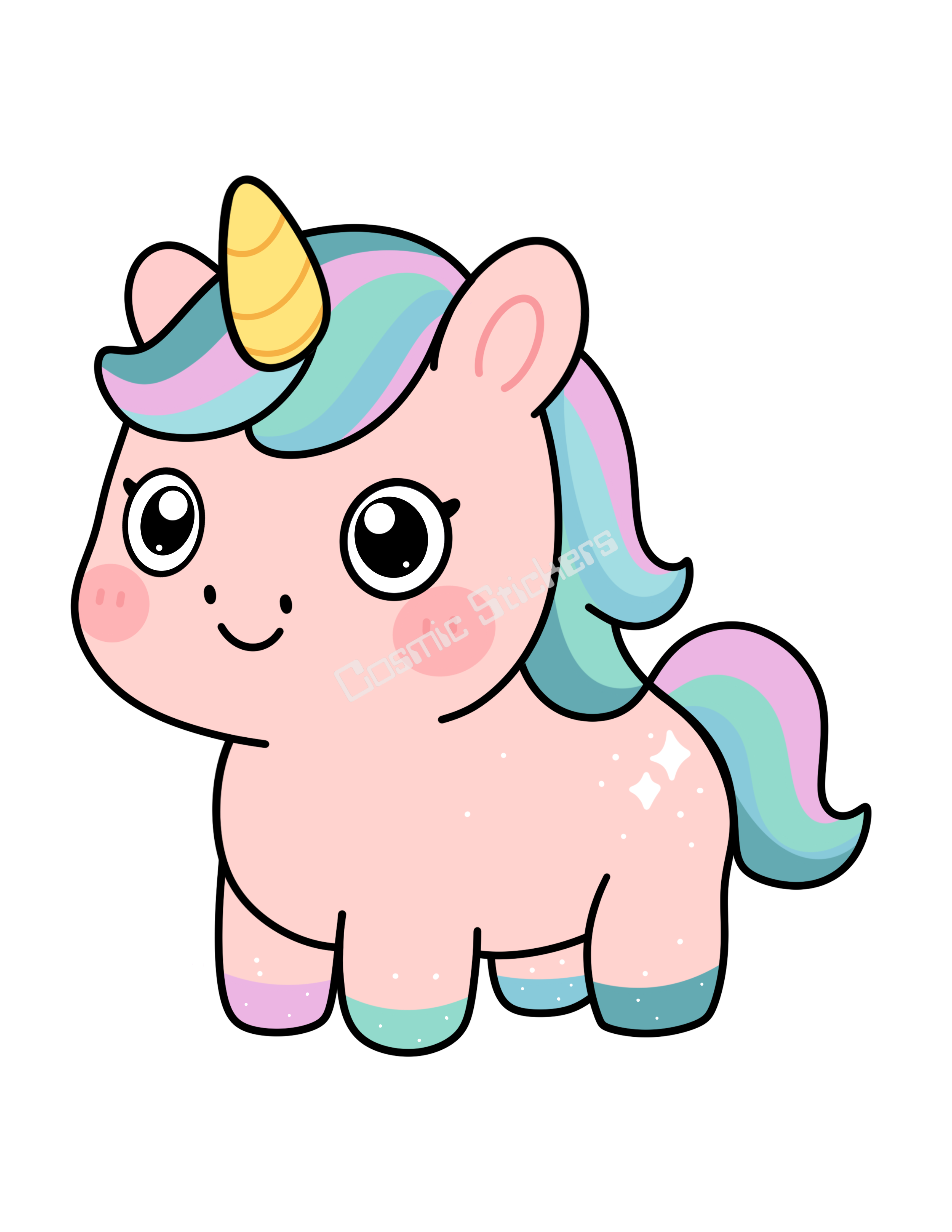 Cosmic Stickers - Pink Unicorn