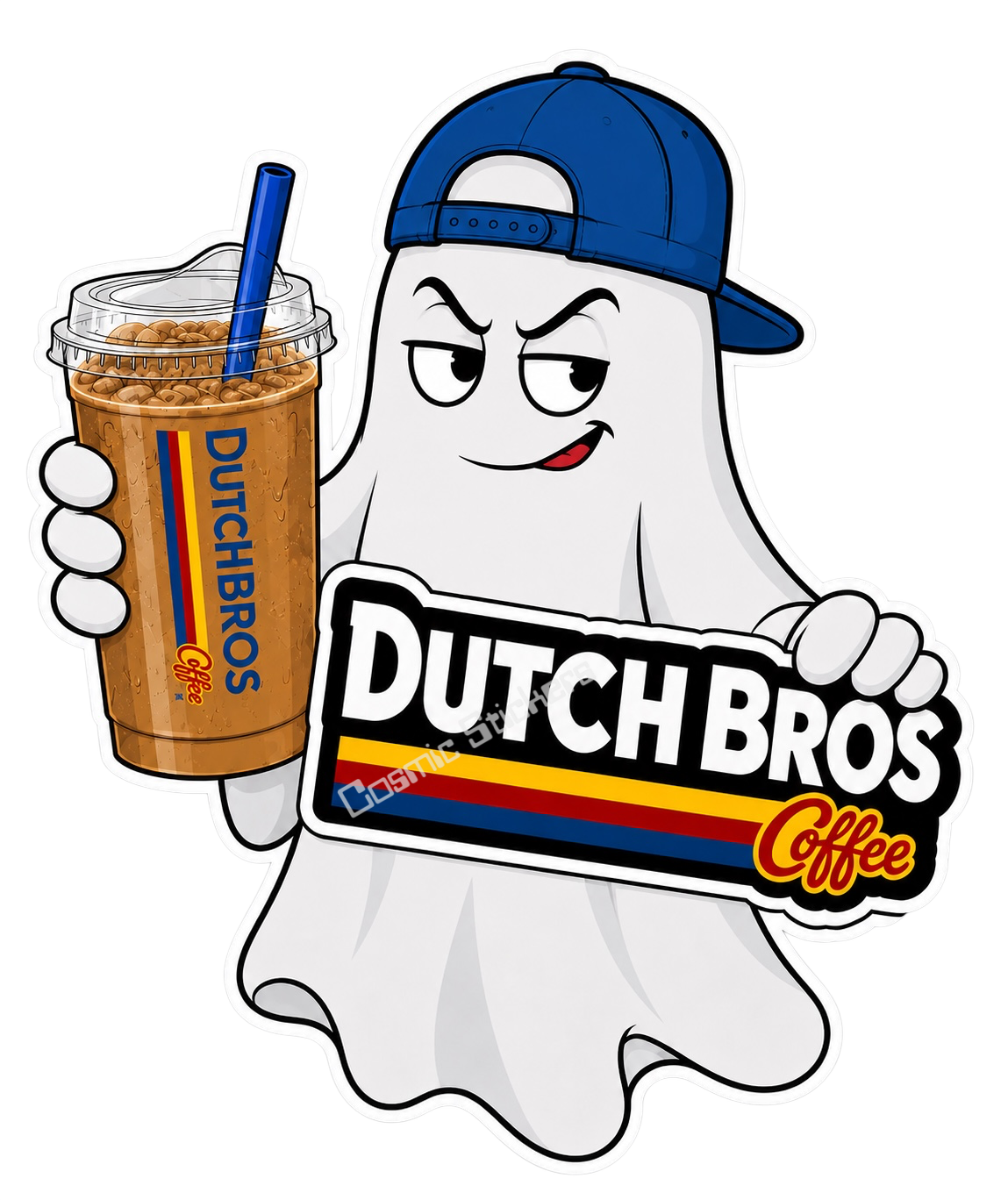 Fan-Made Boo Crew – Night Spirit | Dutch Bros Inspired Vinyl Sticker