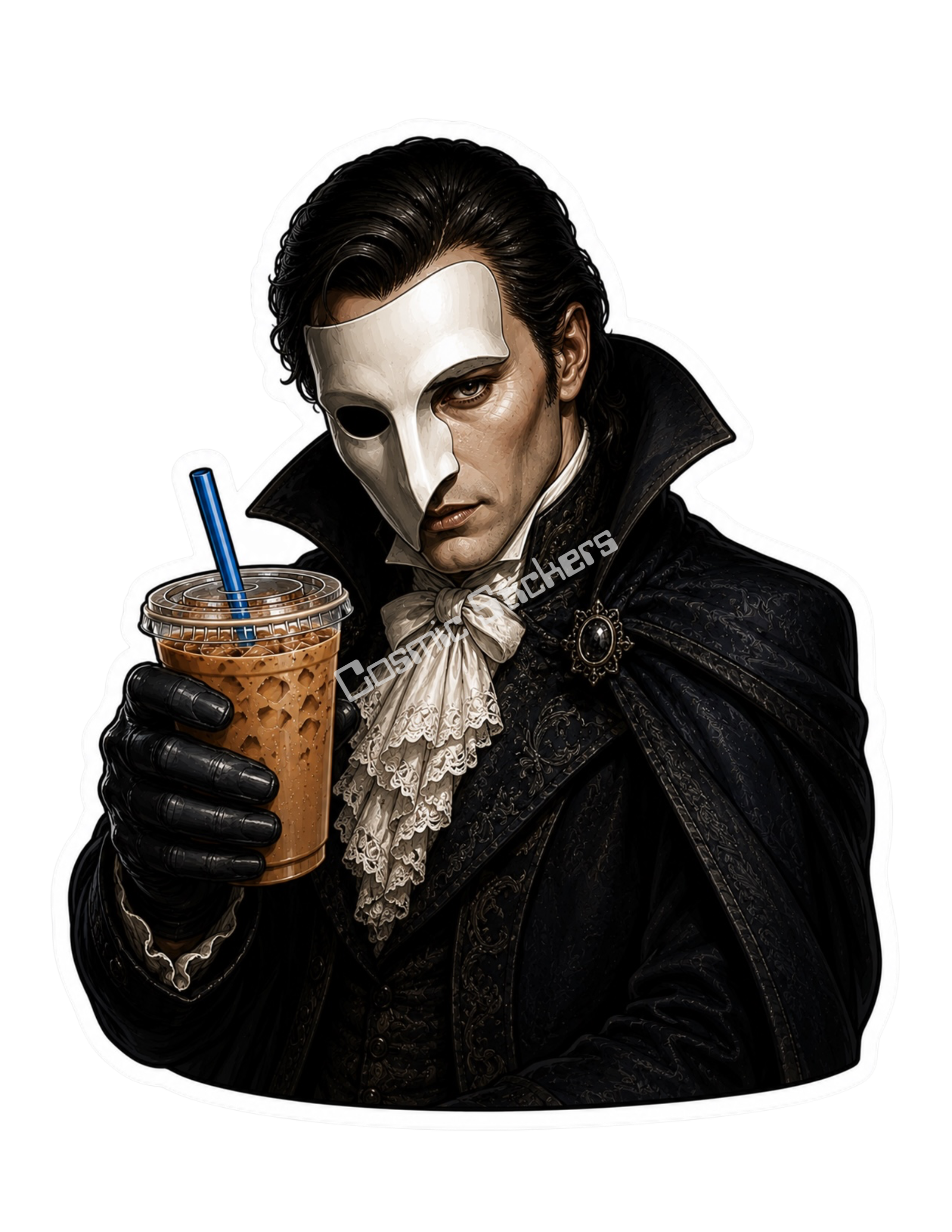 Caffeinated Nightmares - Phantom premium die-cut vinyl sticker by Cosmic Stickers