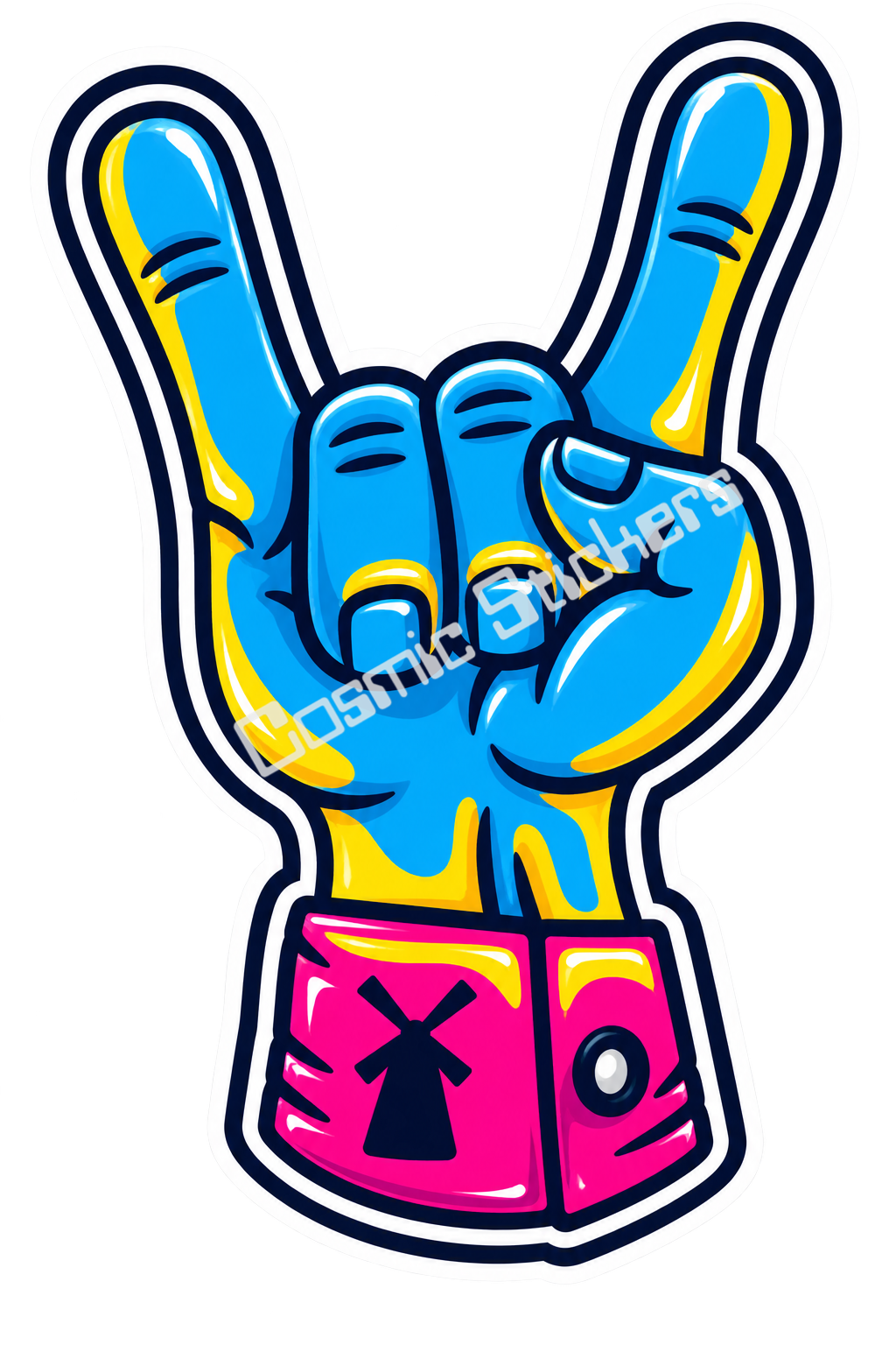 Fan-Made Dutch Bros Rock On Hand Sticker