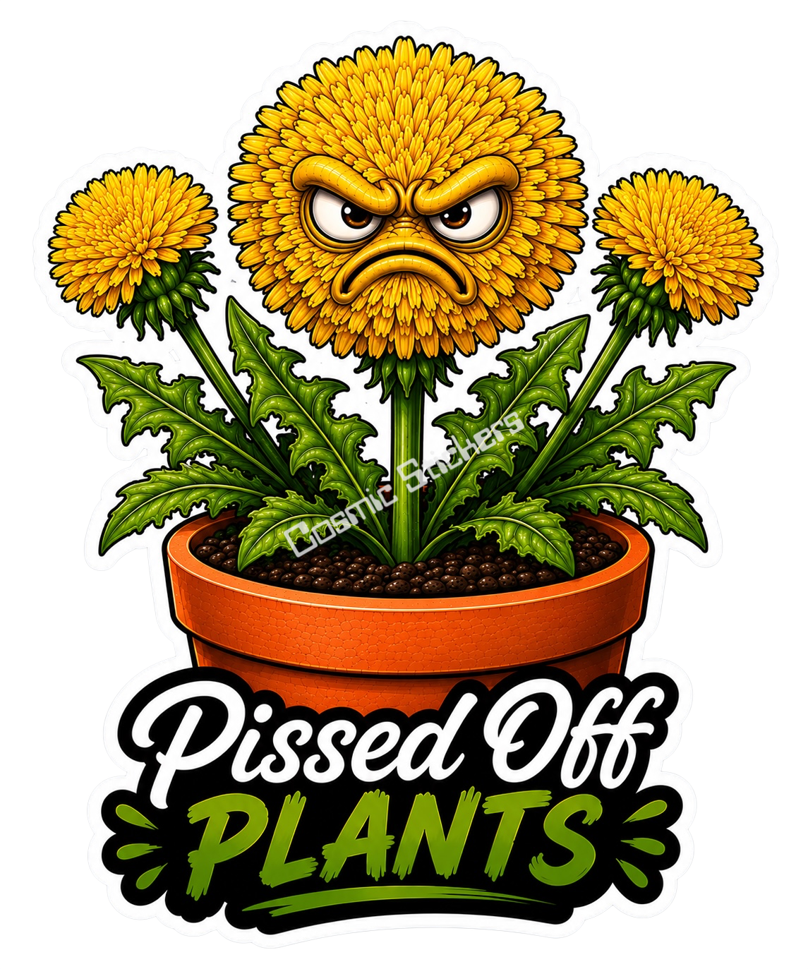 Pissed Off Plants – Angry Little Sprout Vinyl Sticker