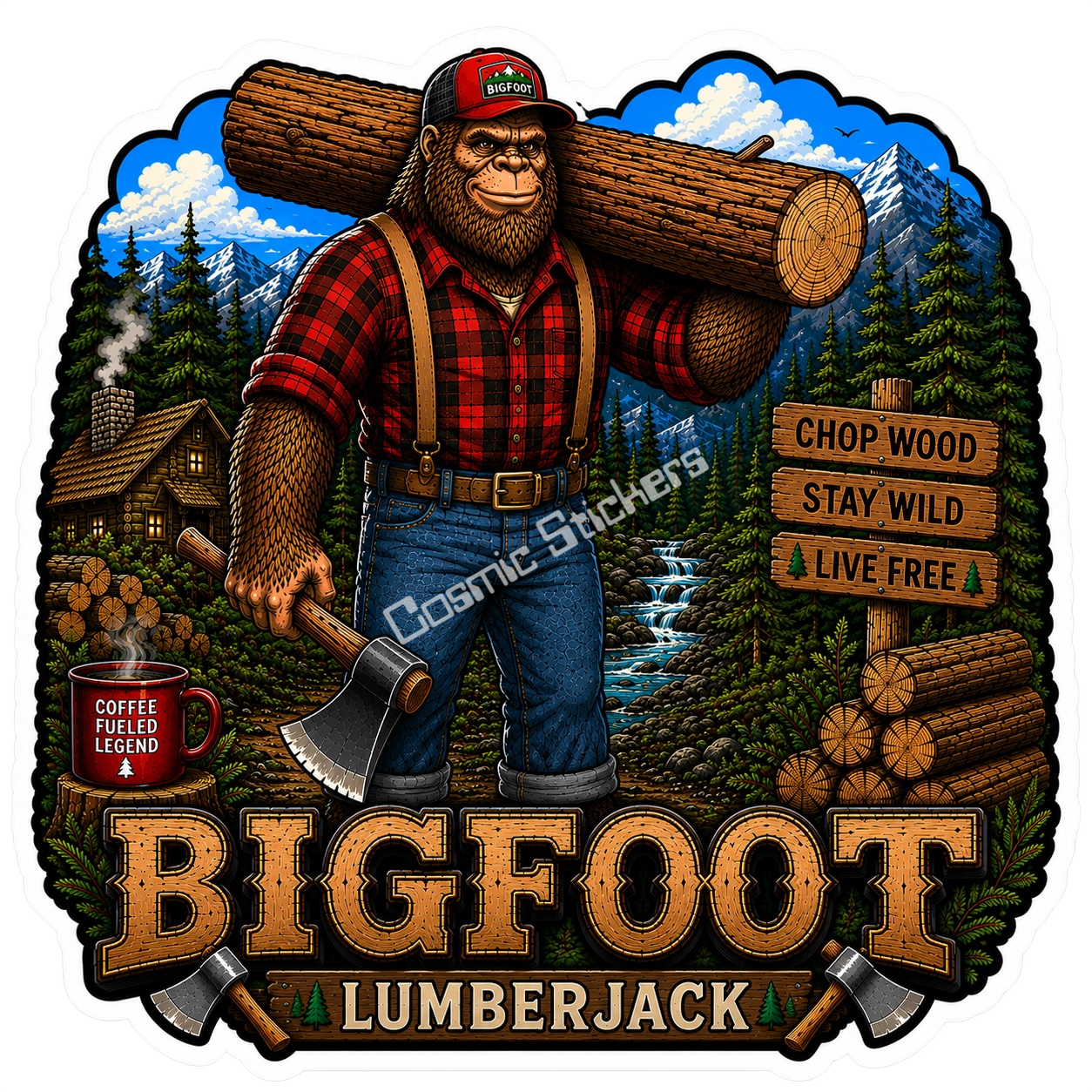 Bigfoot Stickers - Lumberjack