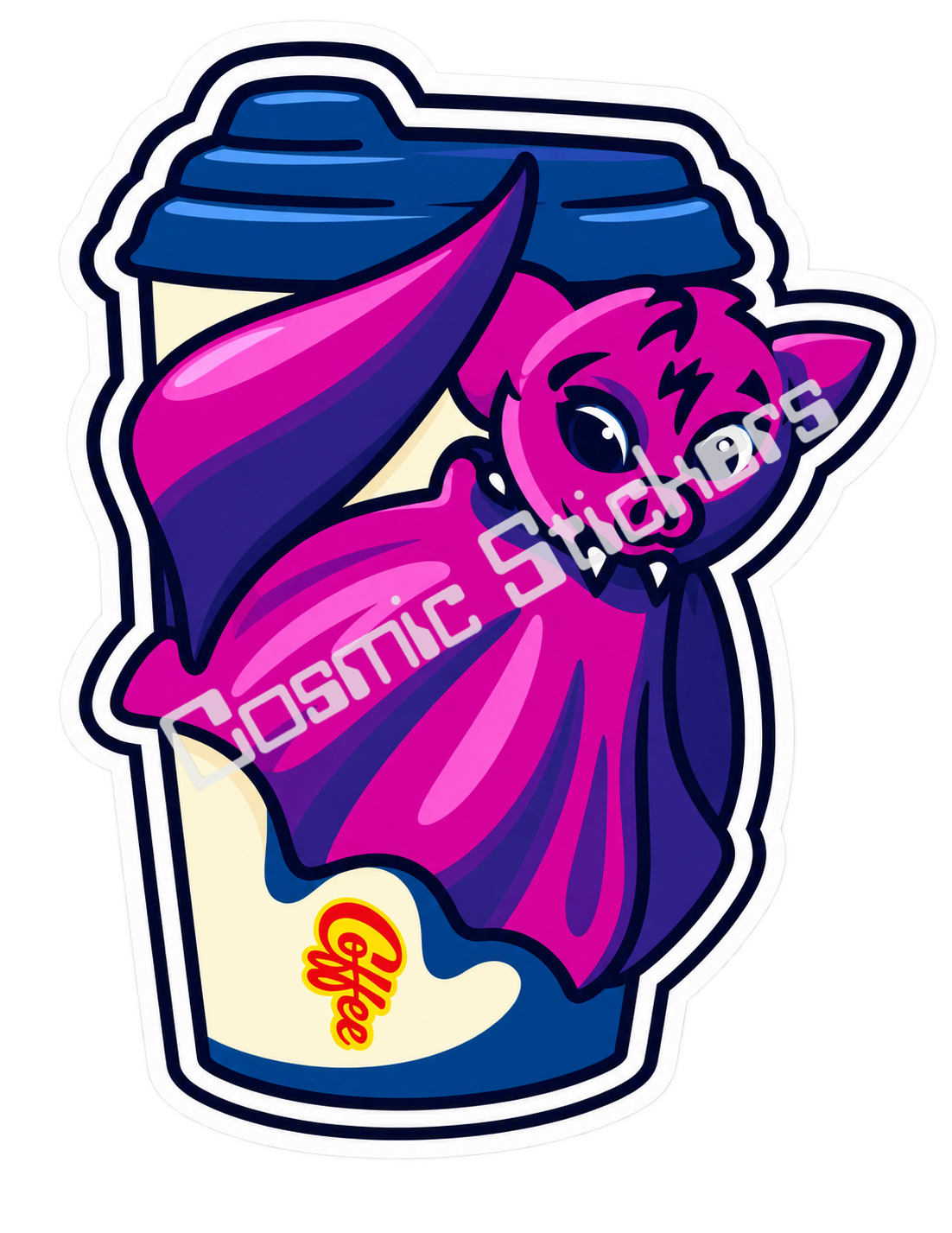 Fan-Made Dutch Bros Midnight Bat Coffee Sticker