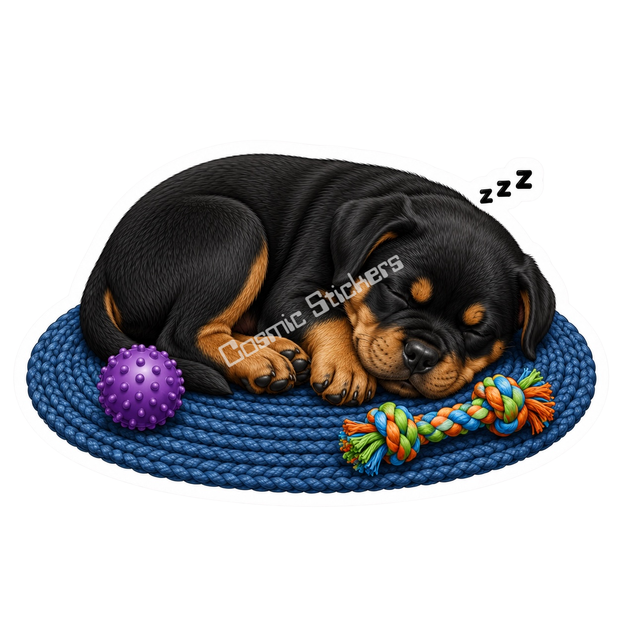 Paws & Dreams - Rottweiler premium die-cut vinyl sticker by Cosmic Stickers