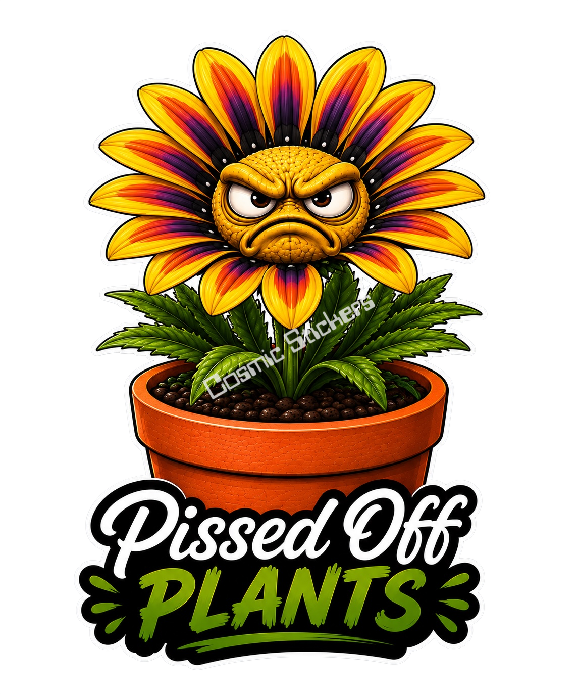 Pissed Off Plants – Houseplant Hostility Vinyl Sticker