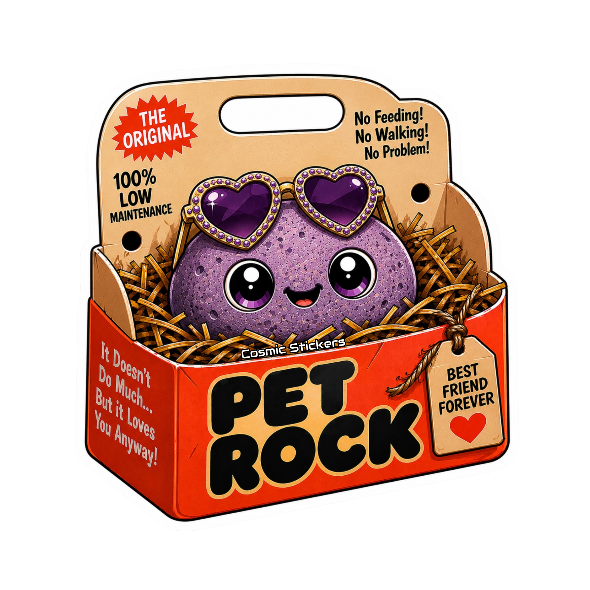 Pet Rock Sticker Collection •Amethyst• premium die-cut vinyl sticker by Cosmic Stickers