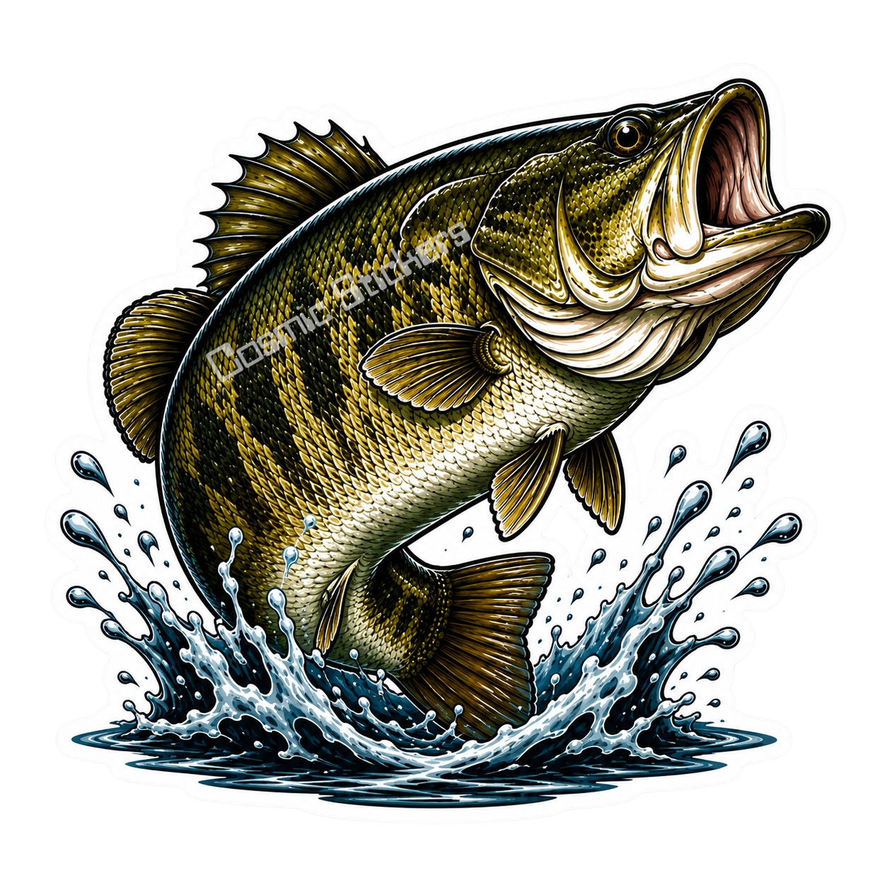 Fishing Stickers - Largemouth Bass (Color)