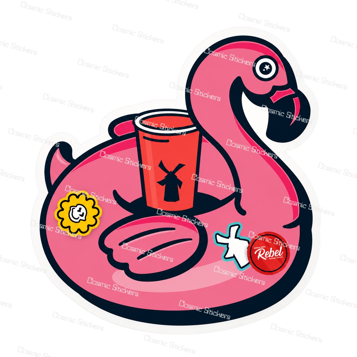 Rebel Flamingo | Dutch Bros Inspired Fan-Made Sticker