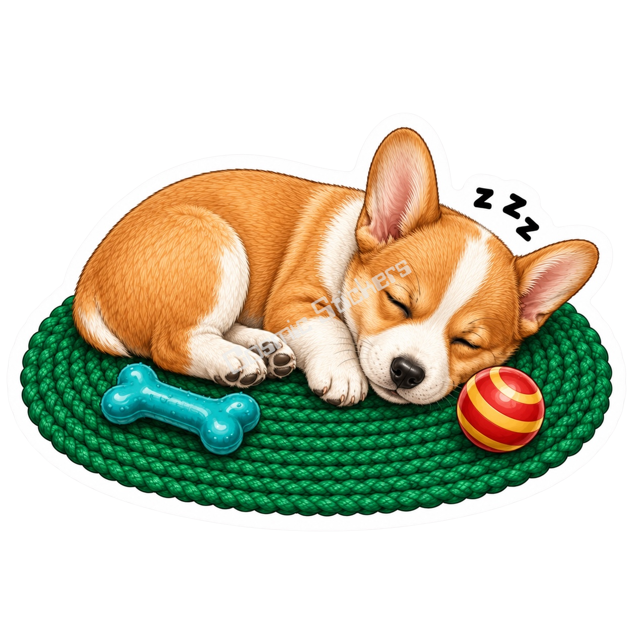 Paws & Dreams - Pembroke Welsh Corgi premium die-cut vinyl sticker by Cosmic Stickers