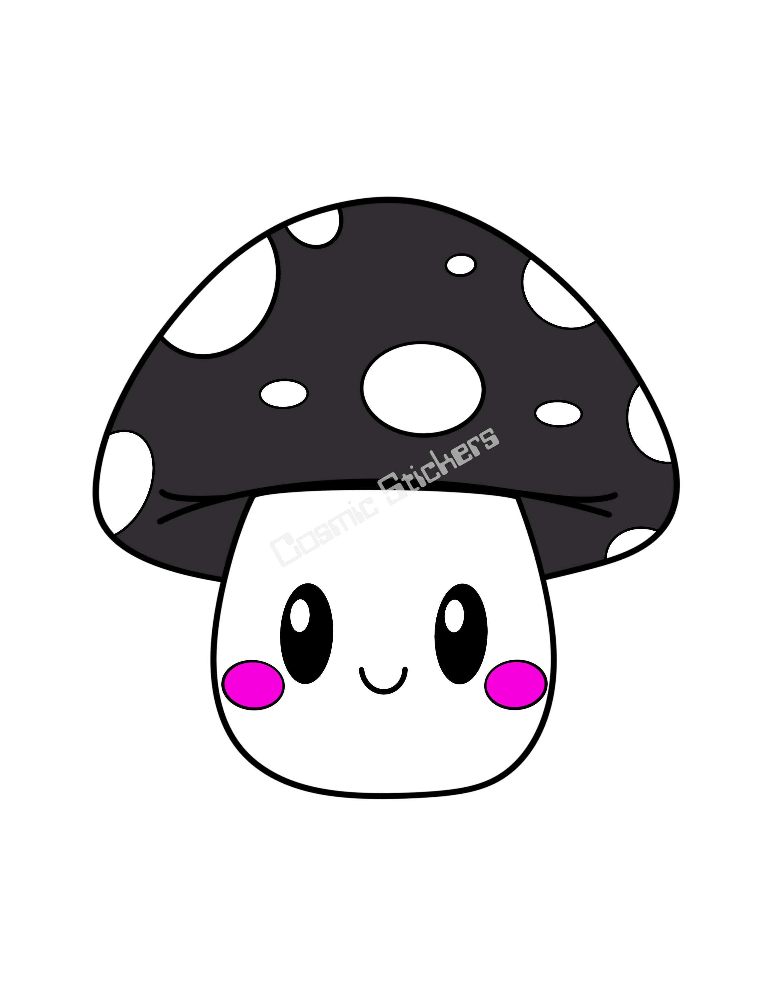 Cosmic Stickers - Black Mushroom