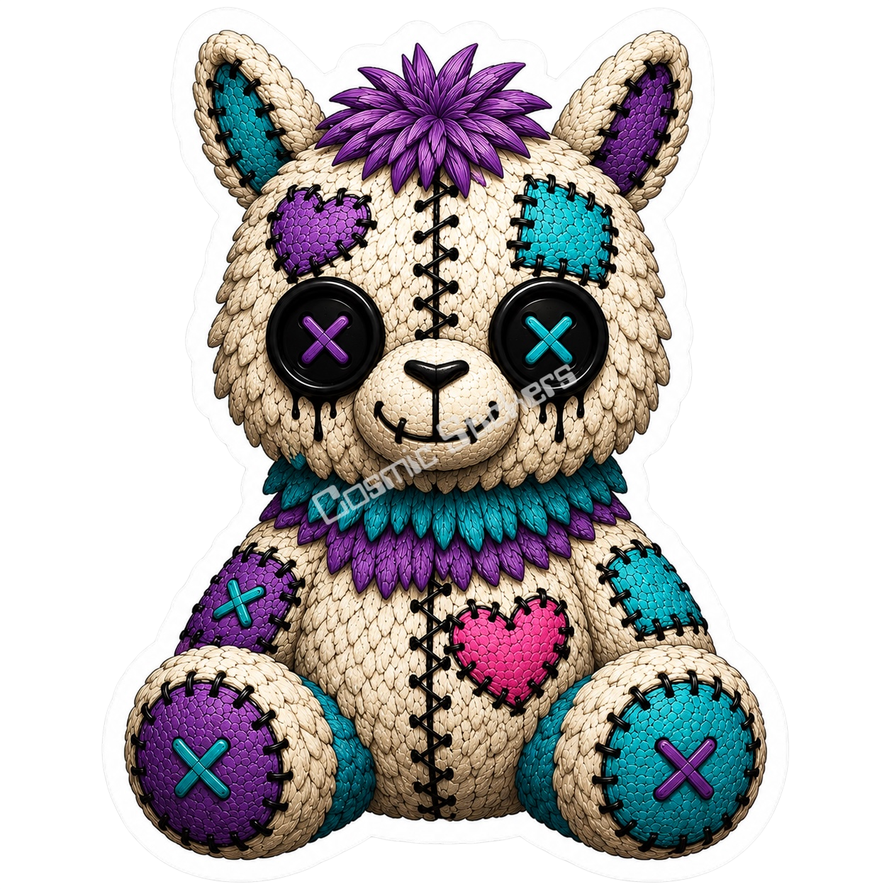Adorable & Disturbed - Animal Collection - Lama premium die-cut vinyl sticker by Cosmic Stickers