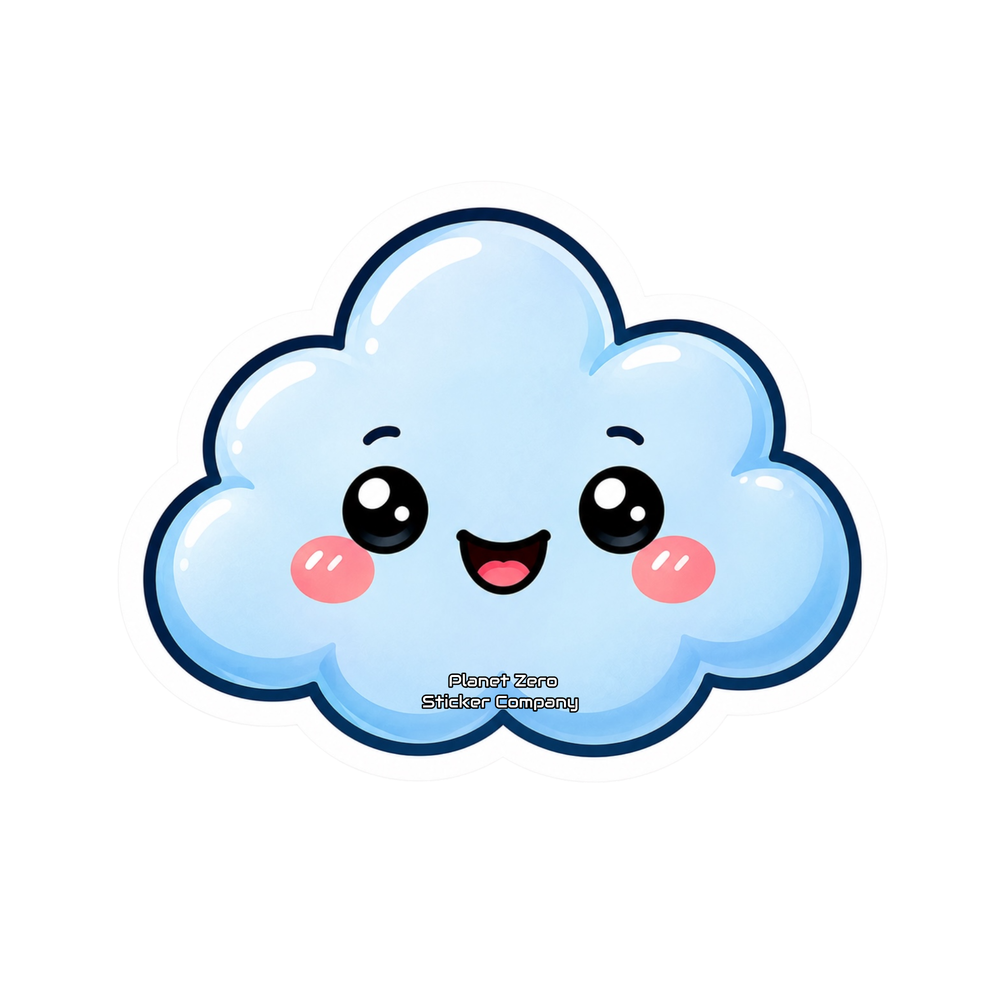 Kawaii Critters •Happy Cloud• premium die-cut vinyl sticker by Cosmic Stickers