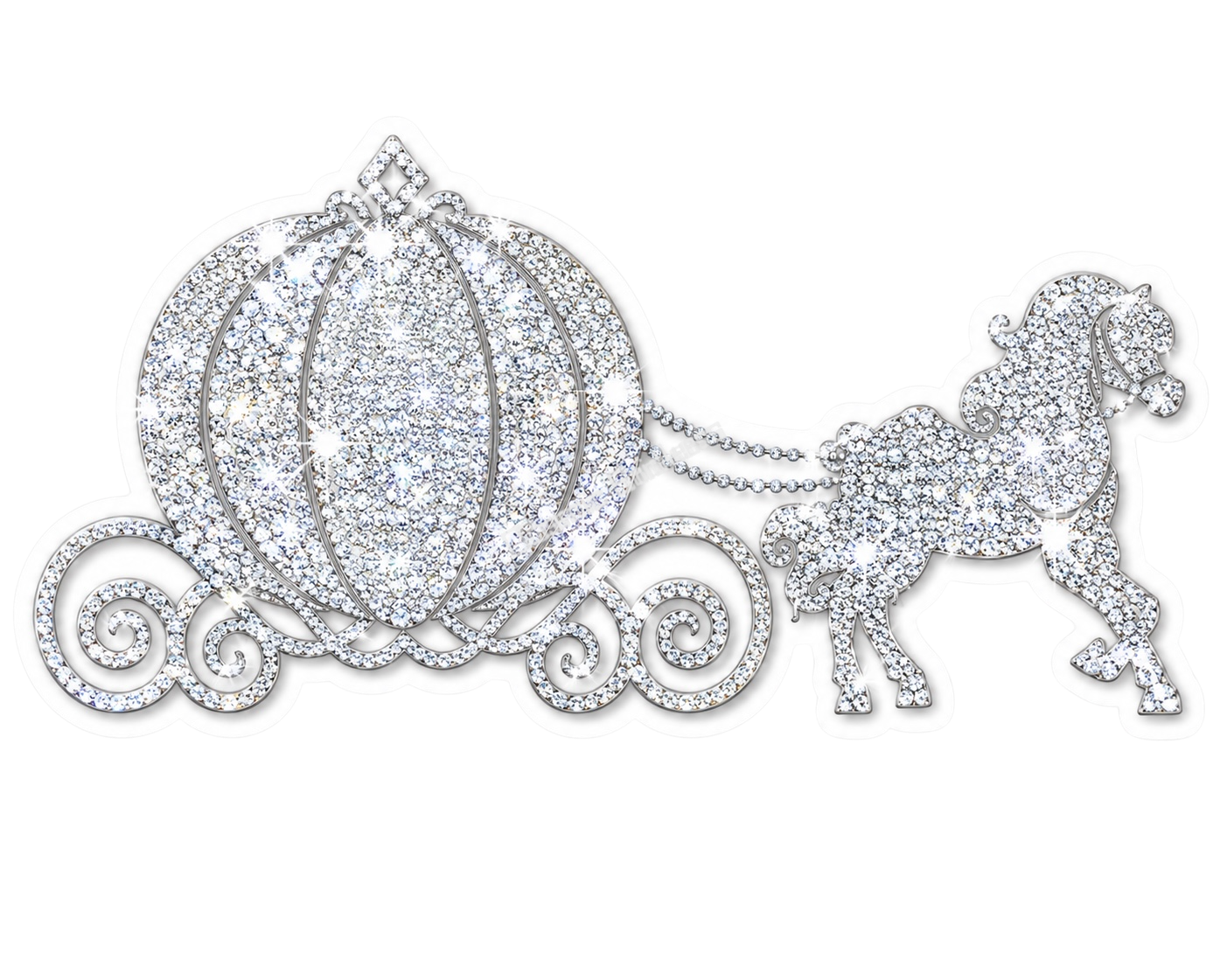 Horse & Carriage From That Theme Park - w-Diamond premium die-cut vinyl sticker by Cosmic Stickers