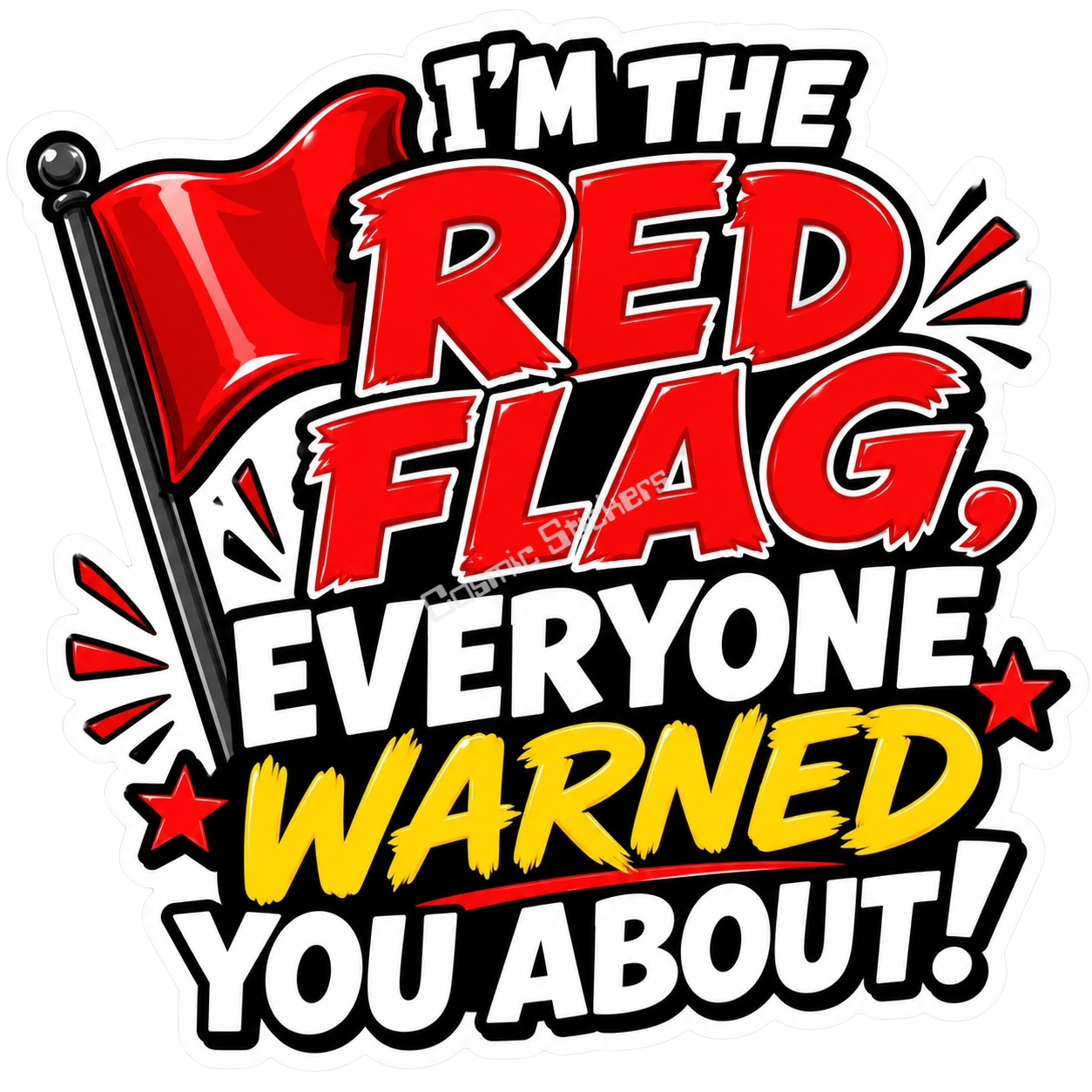 Cosmic Stickers - Red Flag premium die-cut vinyl sticker by Cosmic Stickers