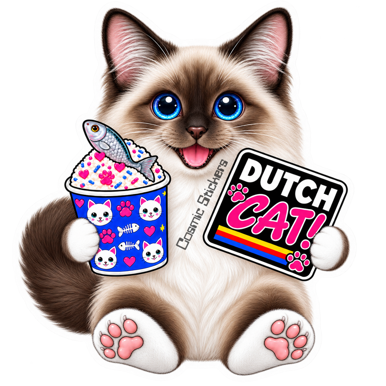 Fan-Made Dutch Cat - Birman Vinyl Sticker