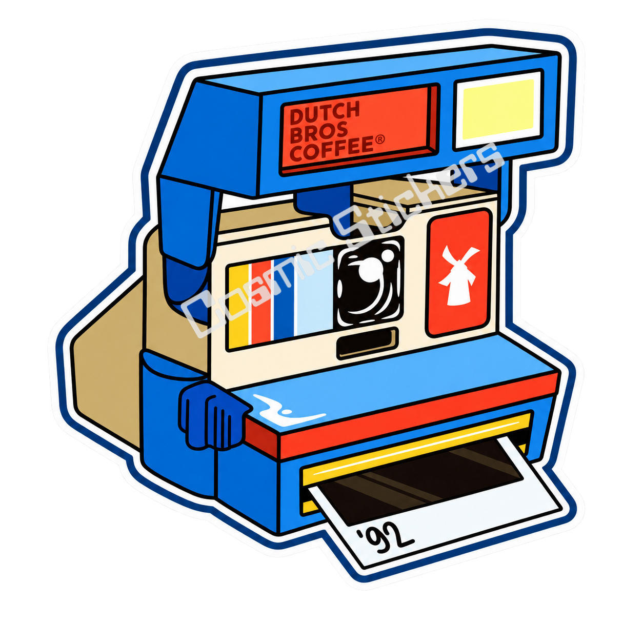 Fan-Made Dutch Bros Retro ’92 Camera Sticker