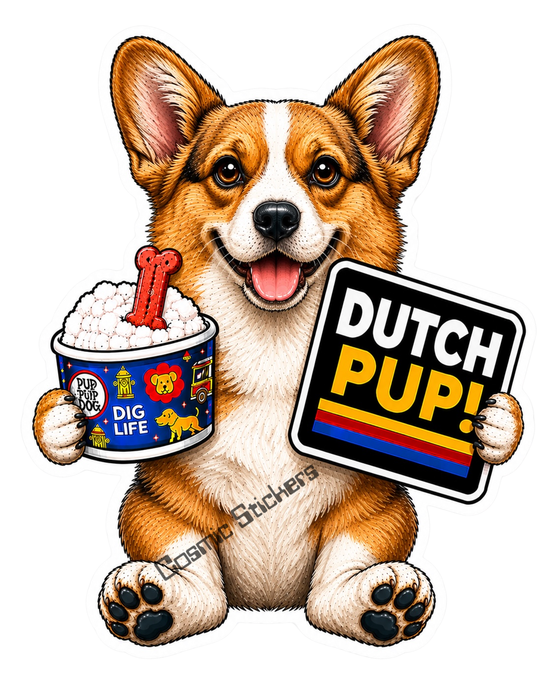 Fan-Made Dutch Pups! - Pembroke Welsh Corgi Vinyl Sticker