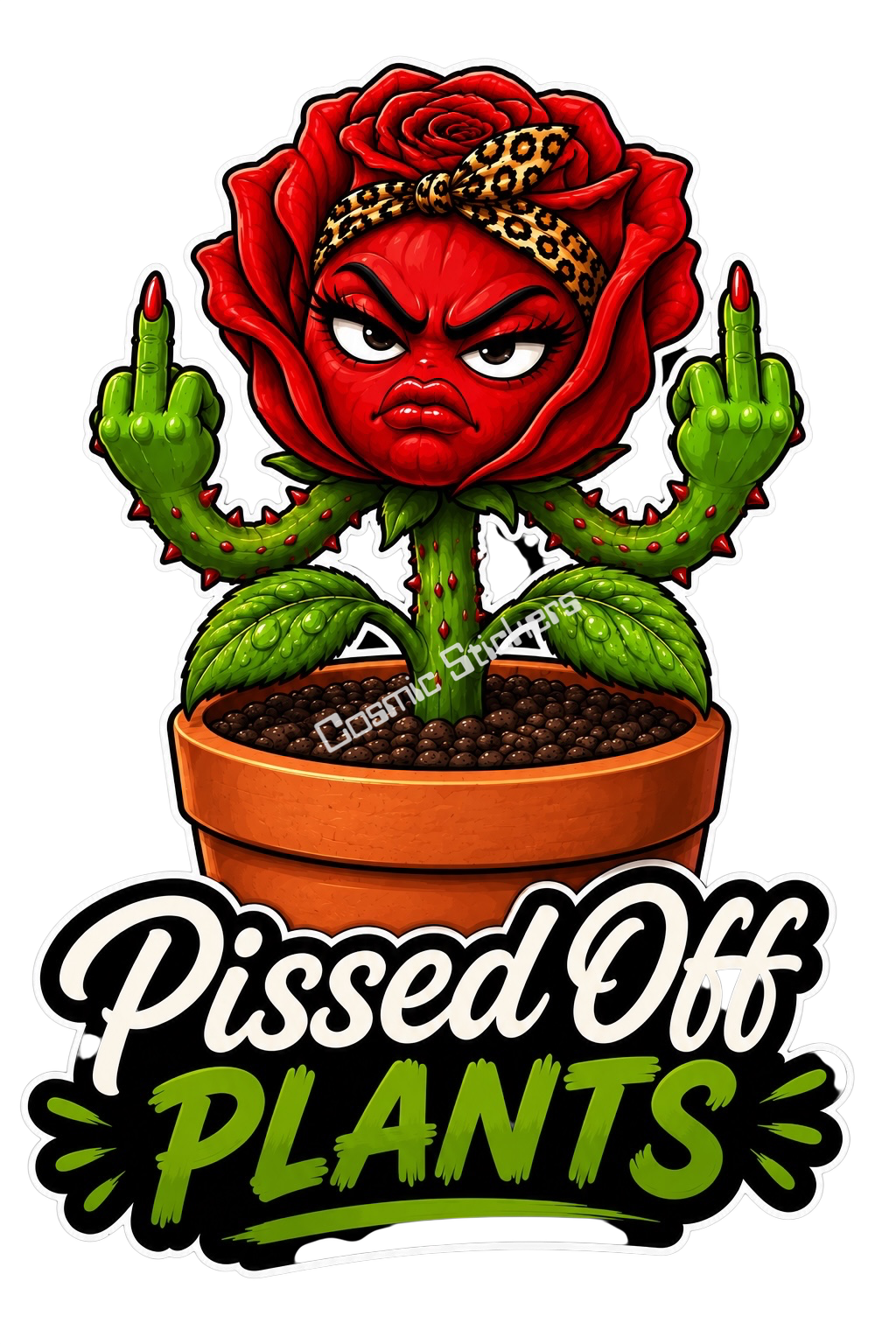 Pissed Off Plants – Garden Meltdown Vinyl Sticker